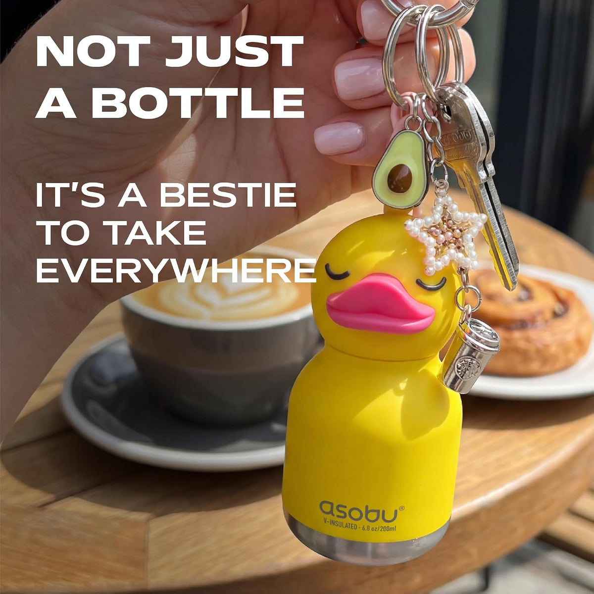 ASOBU Bestie Mini Water Bottle – Ducky – 6.7oz – 3.2" X 5.5"