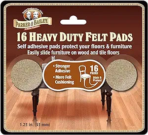 Parker & Bailey Heavy Duty Felt Pads – 1.25" – 16 Pack