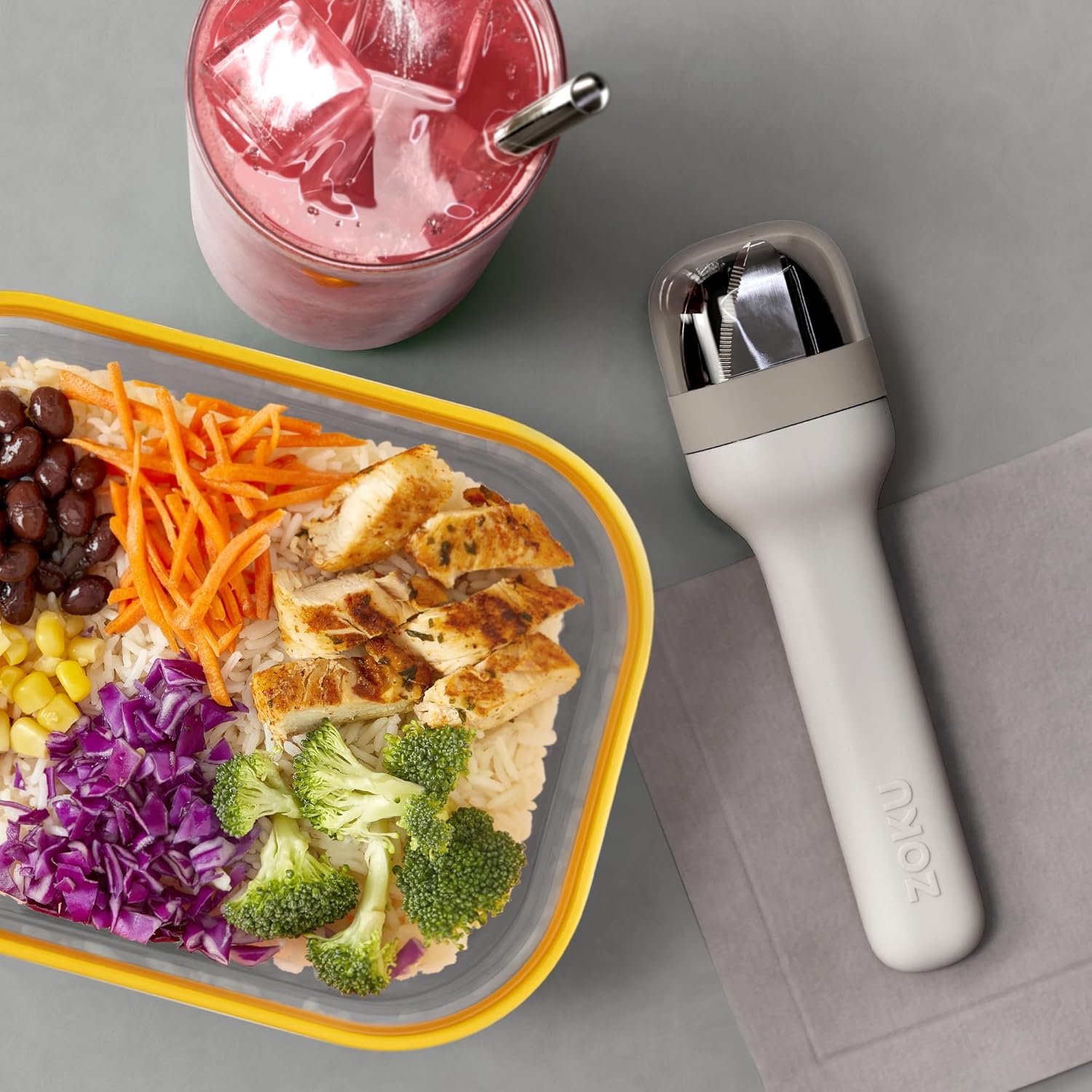 Juego de utensilios Zoku Pocket de acero inoxidable de 3 piezas – Gris