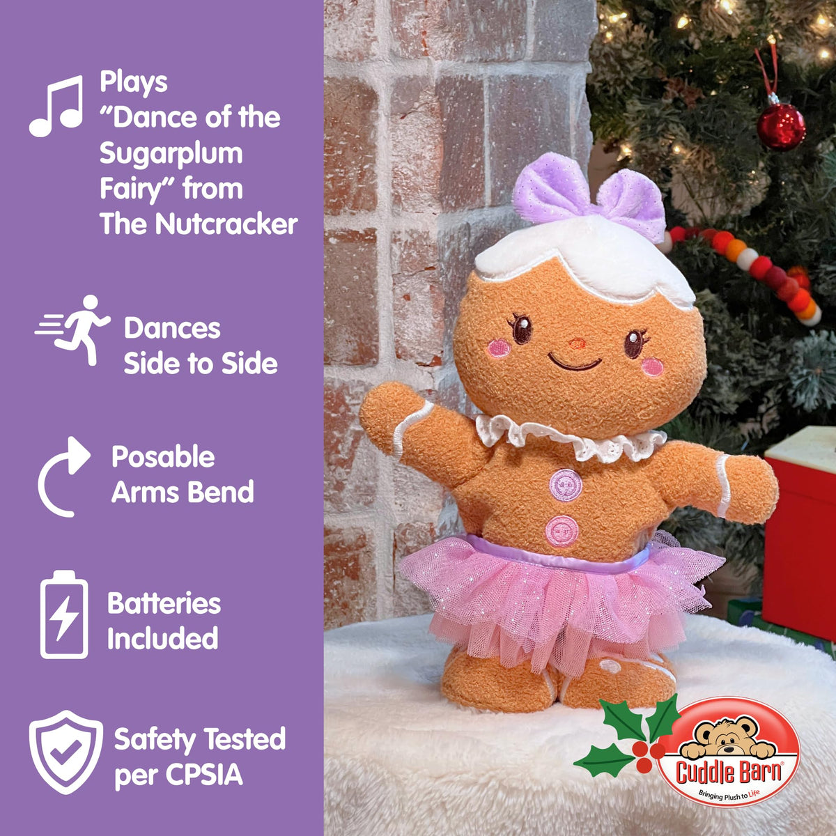 Cuddle Barn Sugarplum Giselle Gingerbread Animated Singing & Dancing Plush Toy
