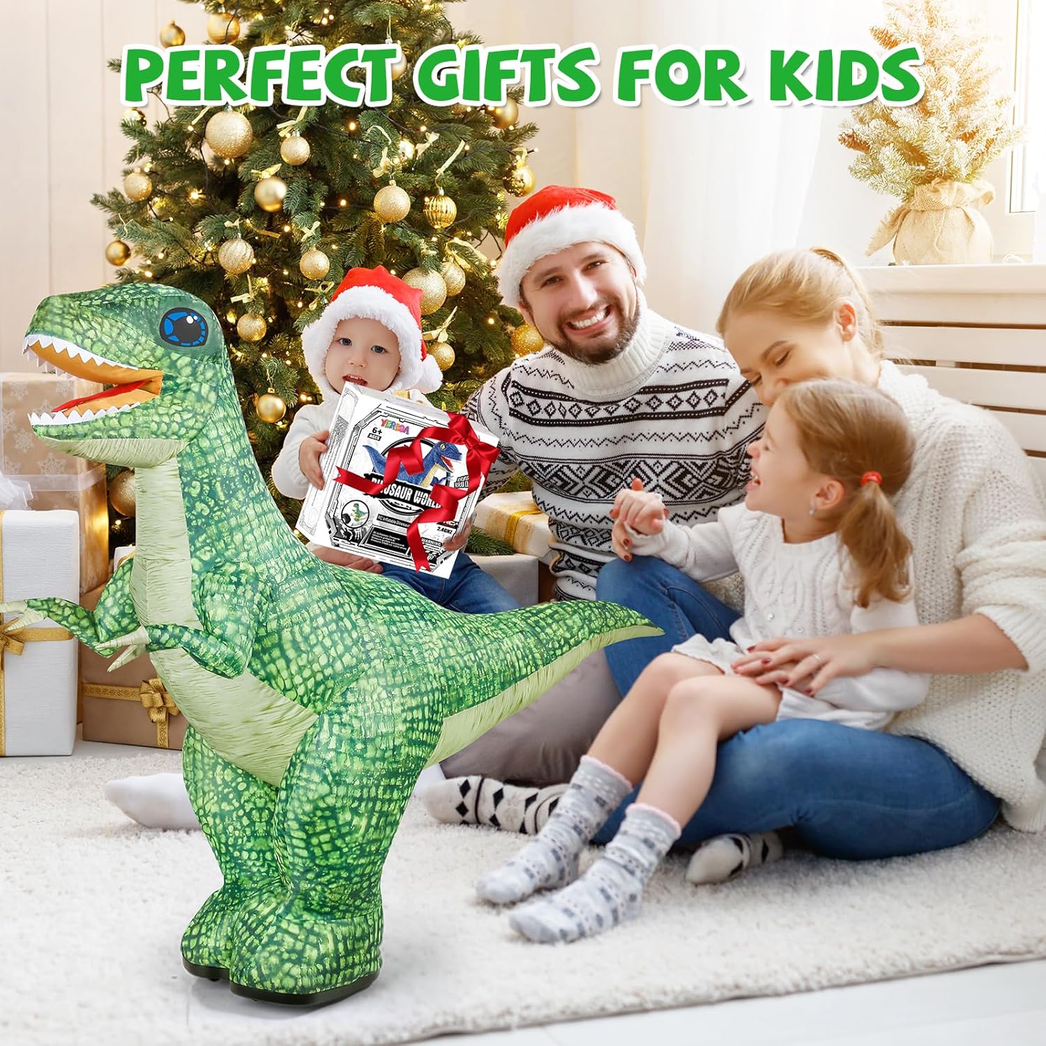 Remote Control Inflatable T-Rex Dinosaur Toy – 30" Tall – Blue/Green – Each Sold Separately