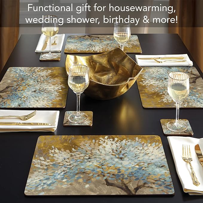 Highland Home Hardboard Cork-Backed Placemats – 1000 Lifetimes – Set of 4