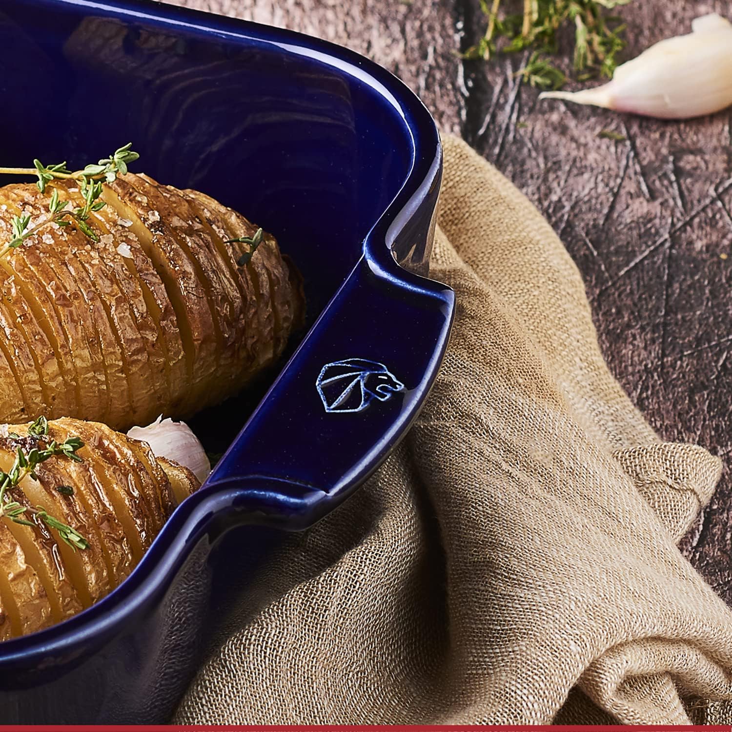 Peugeot Appolia Rectangular Ceramic Baking Dish With Handles – 16" – Blue