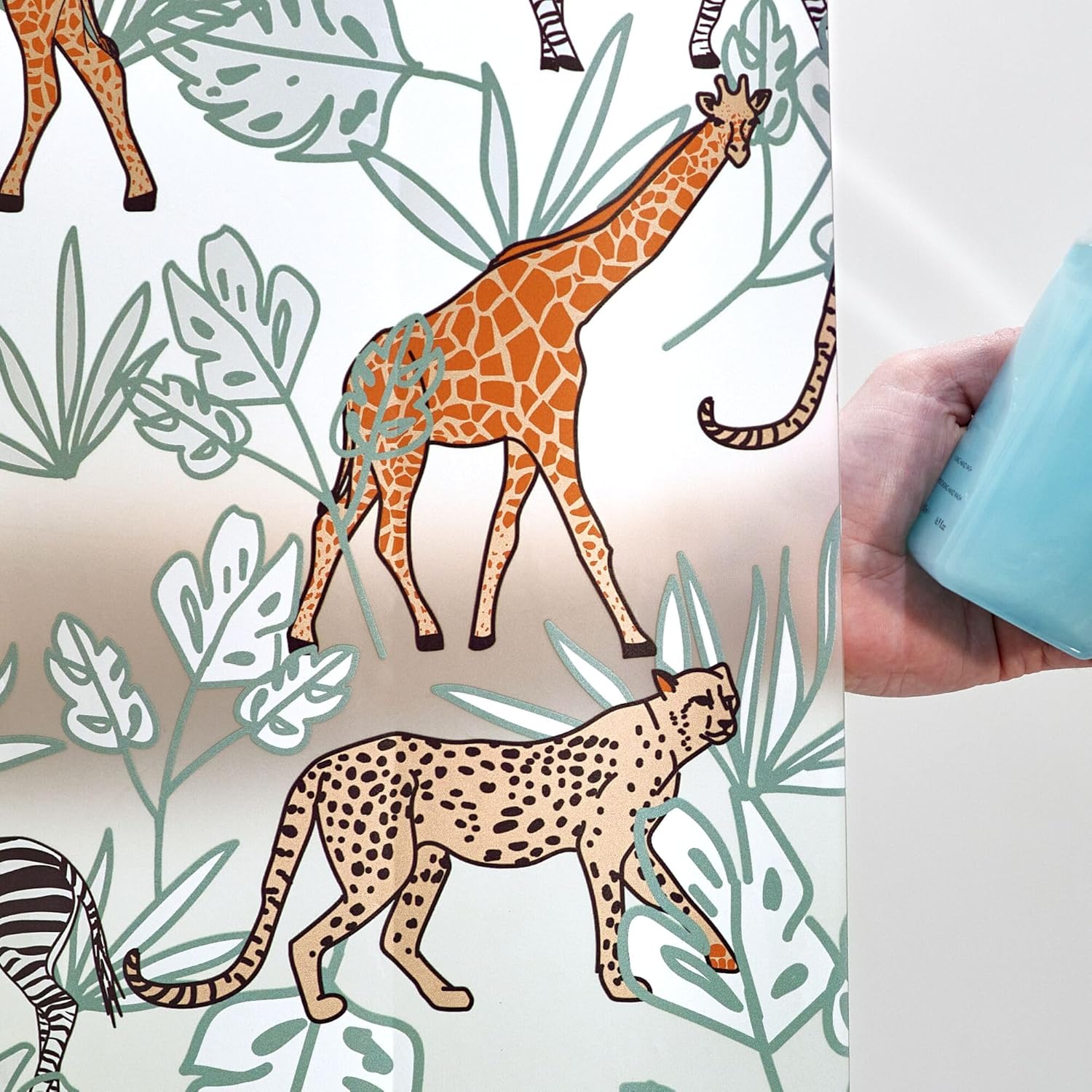 IDesign Water Resistant Peva Shower Curtain – Safari – 72" x 72"