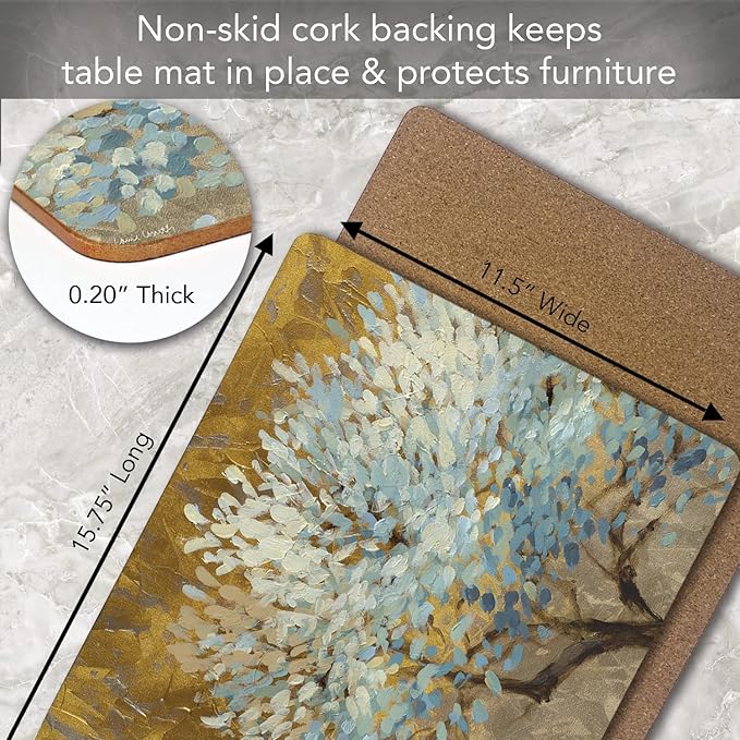 Highland Home Hardboard Cork-Backed Placemats – 1000 Lifetimes – Set of 4