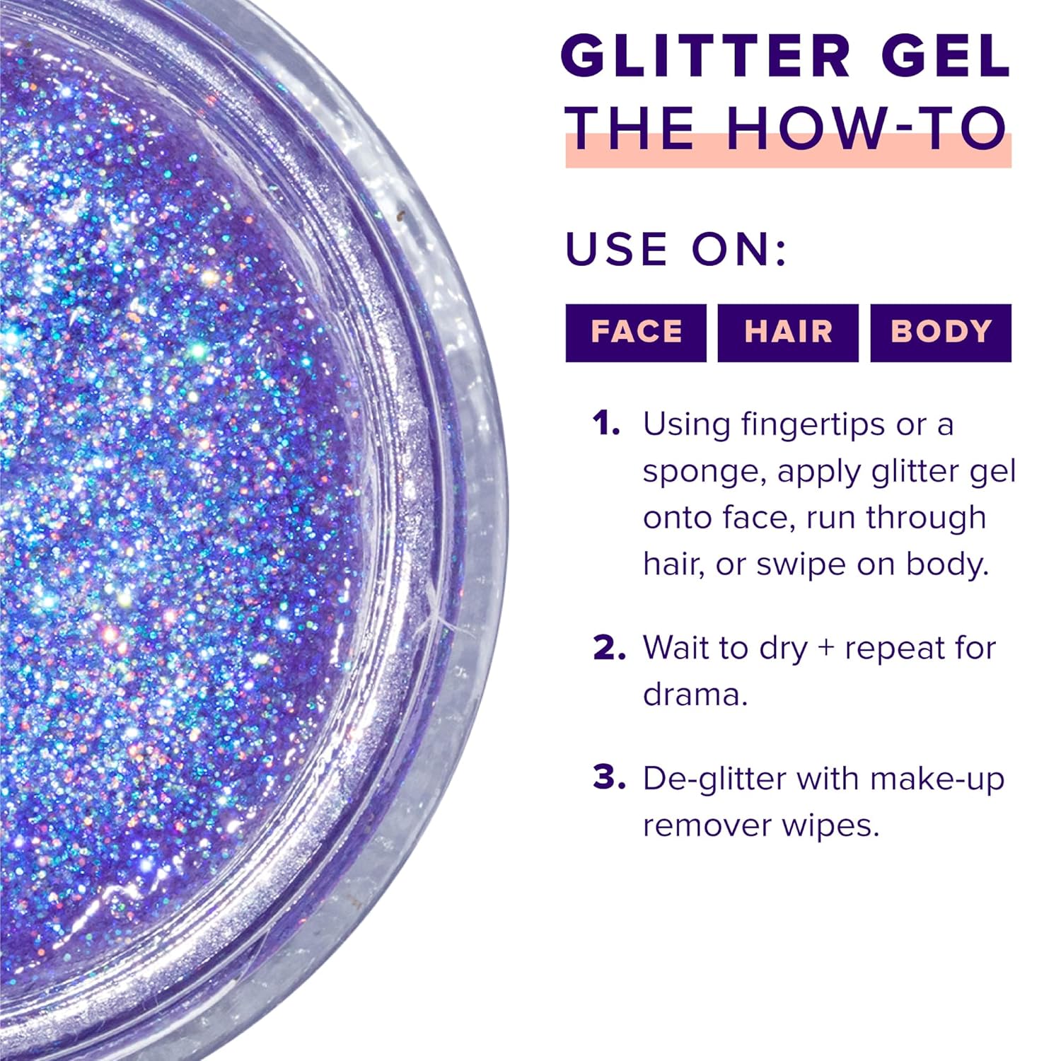 Unicorn Snot The Original Glitter Gel – 1.7 oz – Ultraviolet