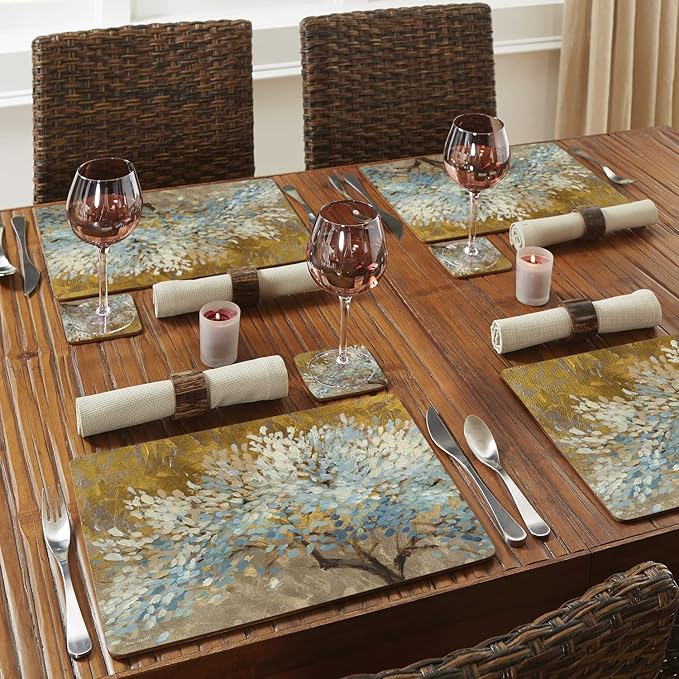 Highland Home Hardboard Cork-Backed Placemats – 1000 Lifetimes – Set of 4