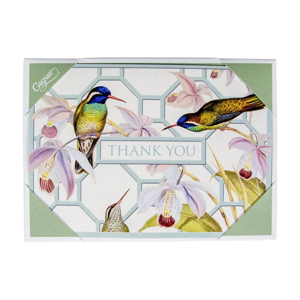 Caspari Hummingbird Trellis Thank You Notes - 8 Note Cards And Envelopes