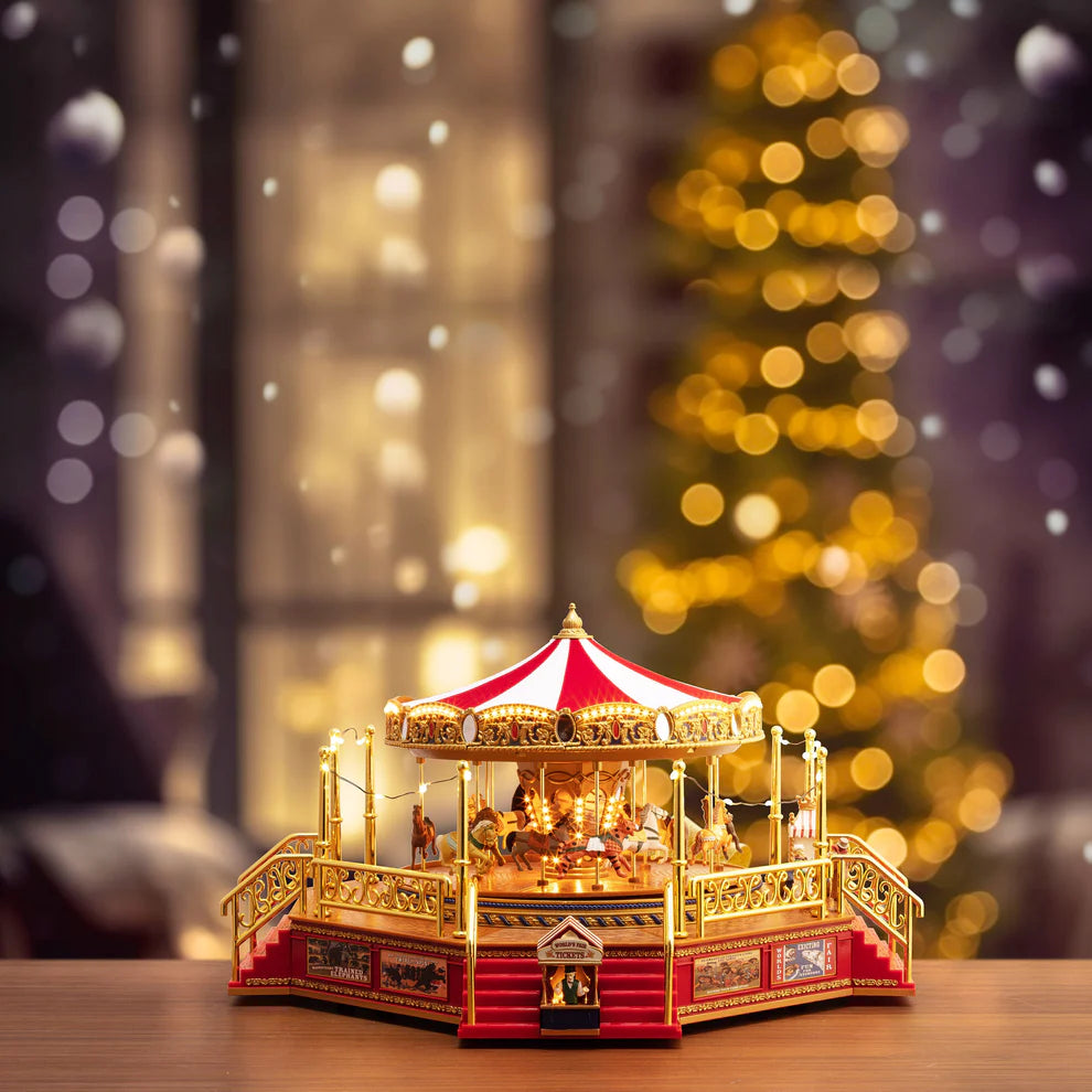 Mr. Christmas 90th Anniversary Collection - Animated & Musical Worlds Fair Boardwalk Carousel