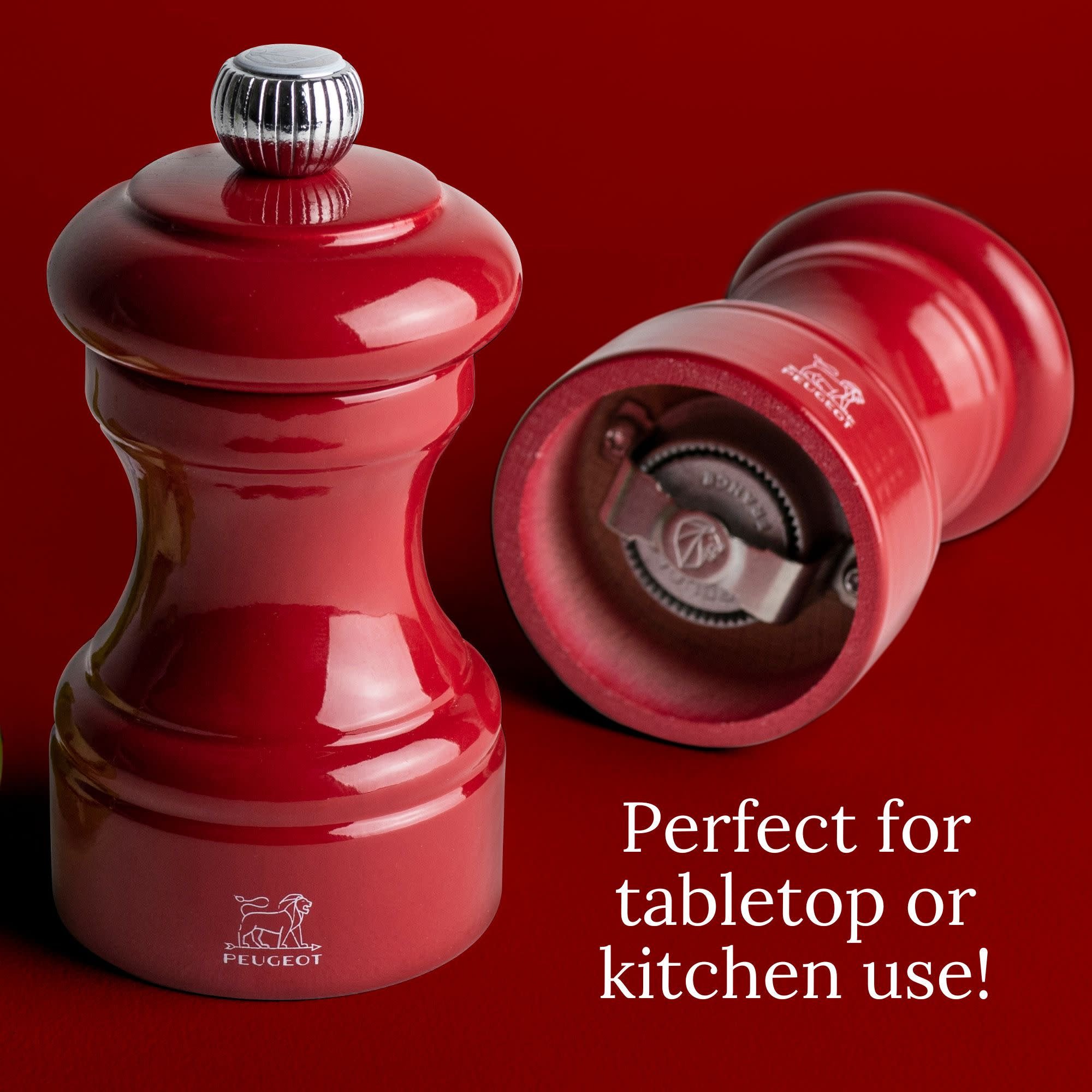 Peugeot Bistro Manual Gloss Painted Wood Pepper Mill – Red – 4"