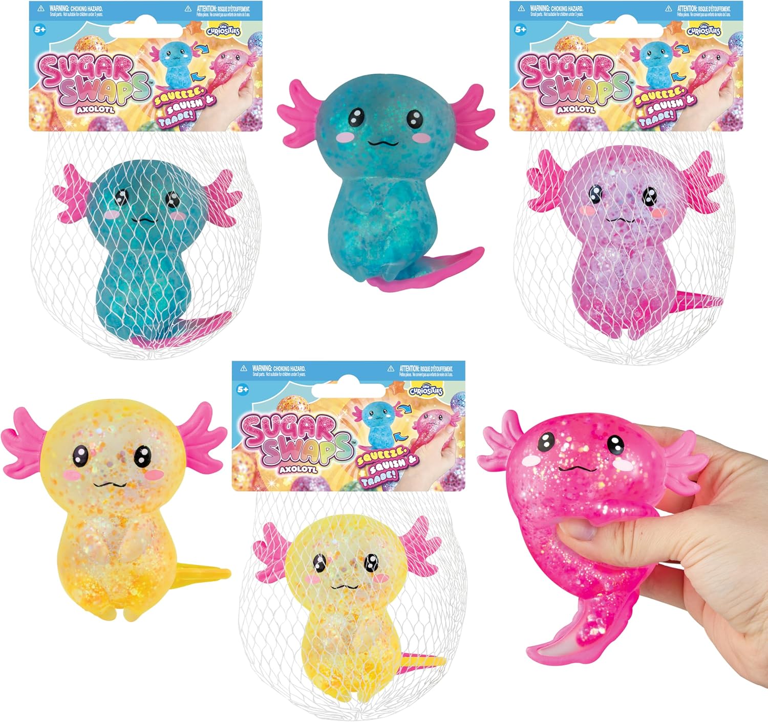 Sugar Swaps Sparklee Axolotl Squishy Toy – Assorted Colors – Each Sold Separately