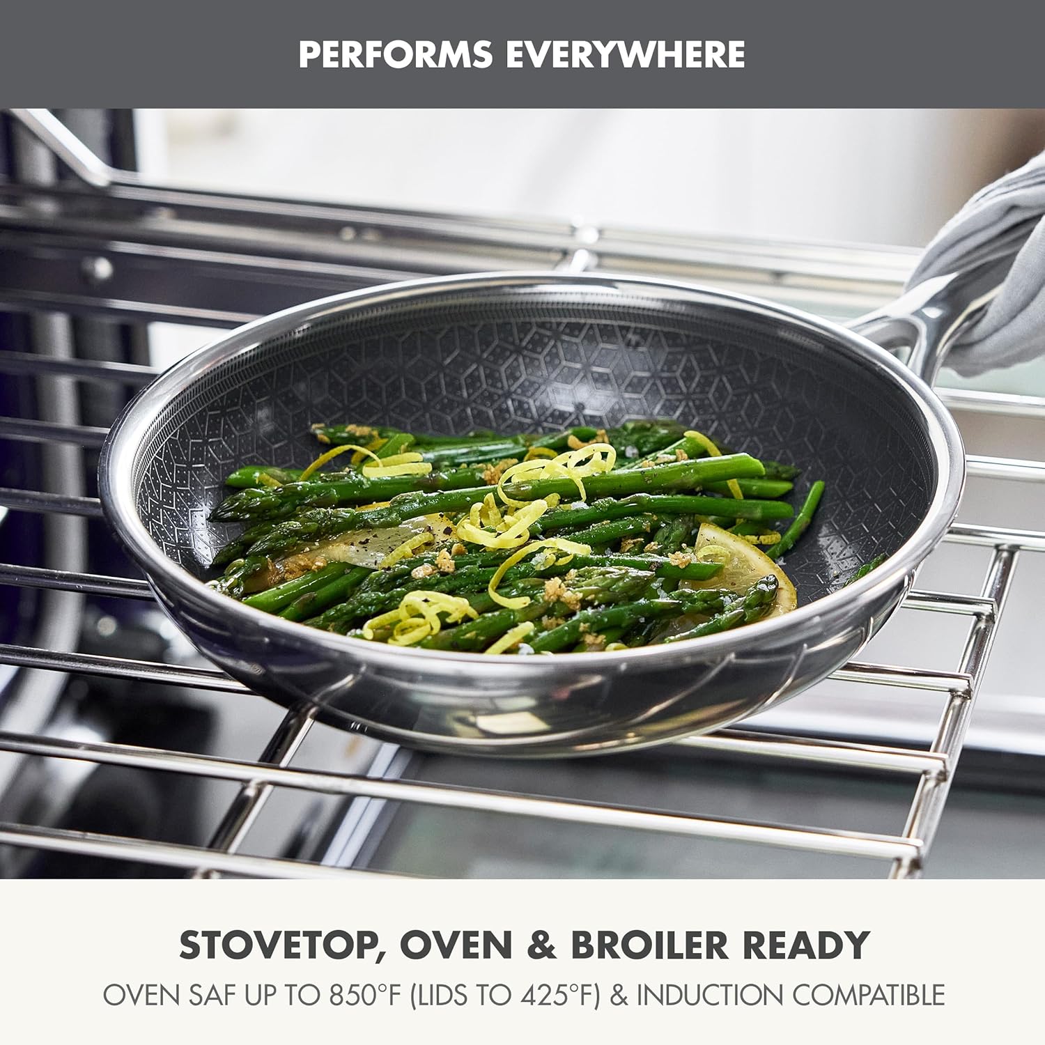 GreenPan Spectra Frying Pan Skillet – Hybrid Tri-Ply Stainless Steel Ceramic Nonstick – 8"