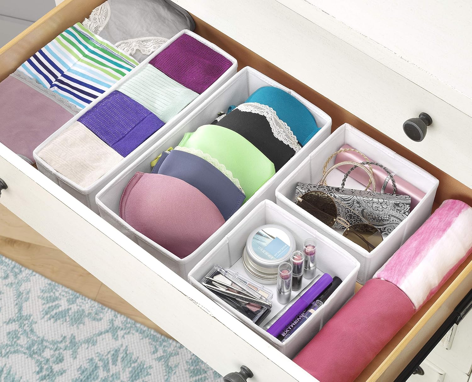 Whitmore Drawer Organizers – White – Set of 4