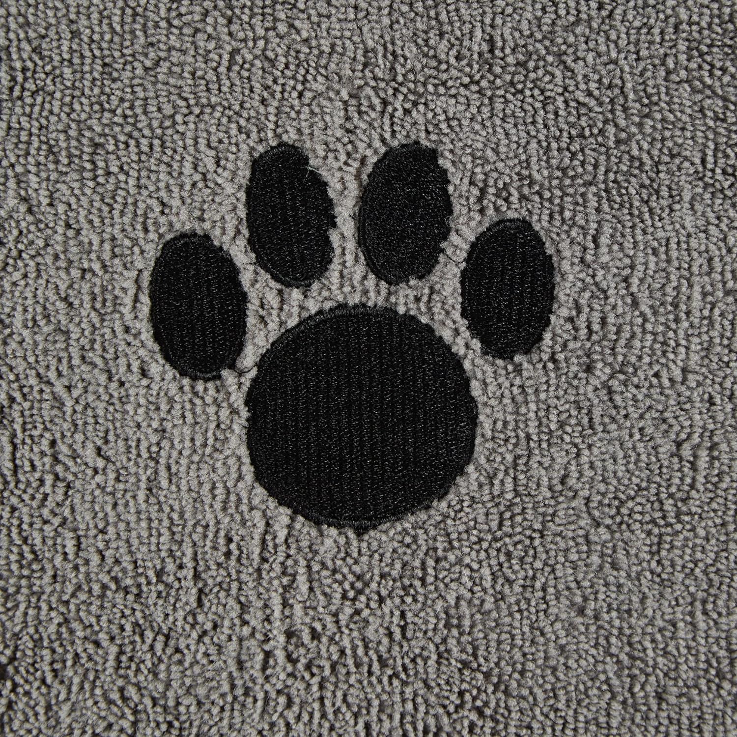 Bone Dry Pet Grooming Towel Embroidered Absorbent Microfiber – 15" x 30" Gray