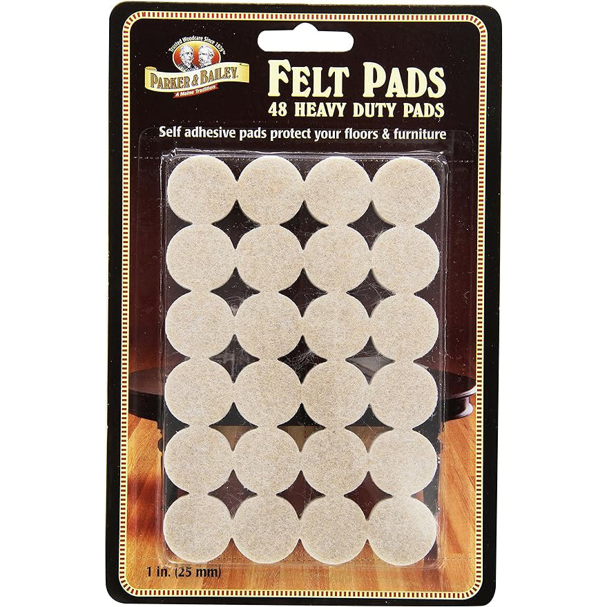 Parker & Bailey Heavy Duty Felt Pads – 1" – 48 Pack