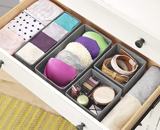 Crosshatch Gray Drawer Organizers – Set of 4