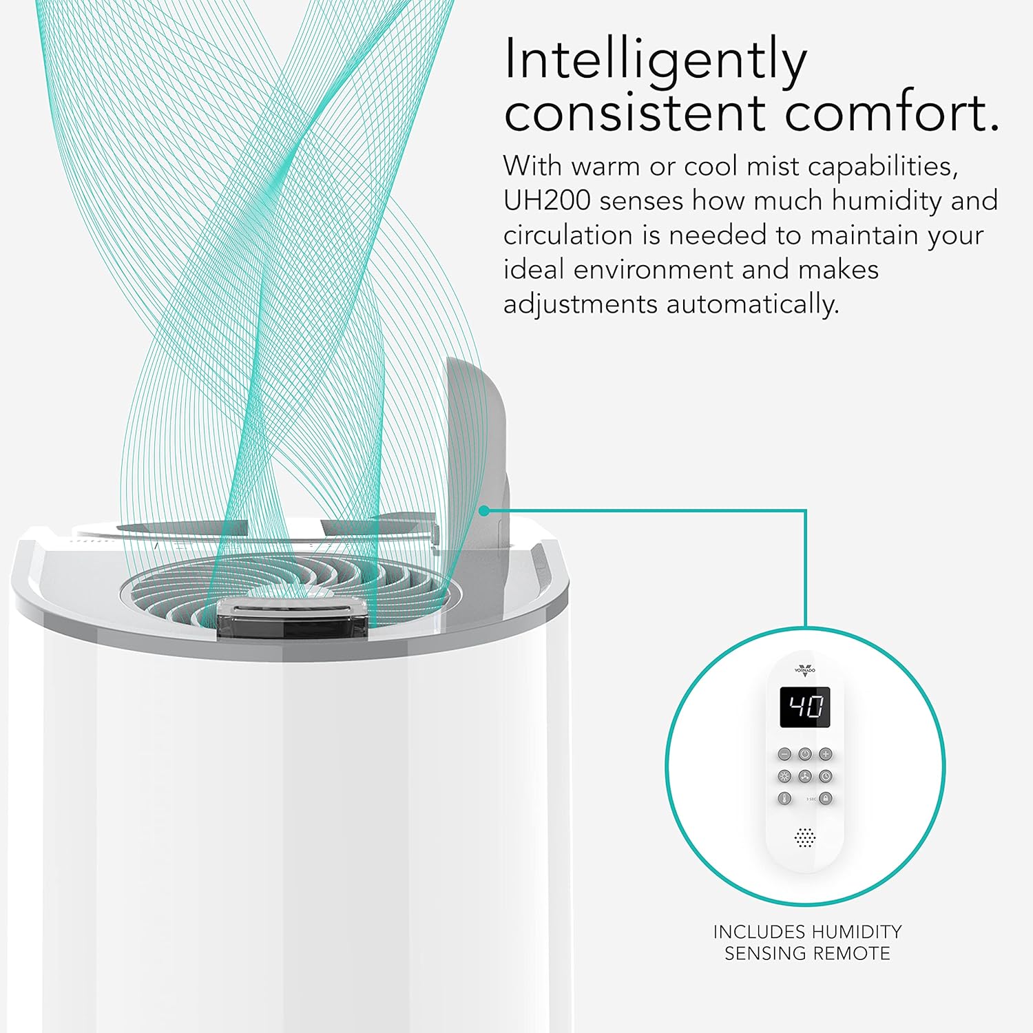 Vornado UH200超声波加湿器,带风扇辅助全房间加湿功能