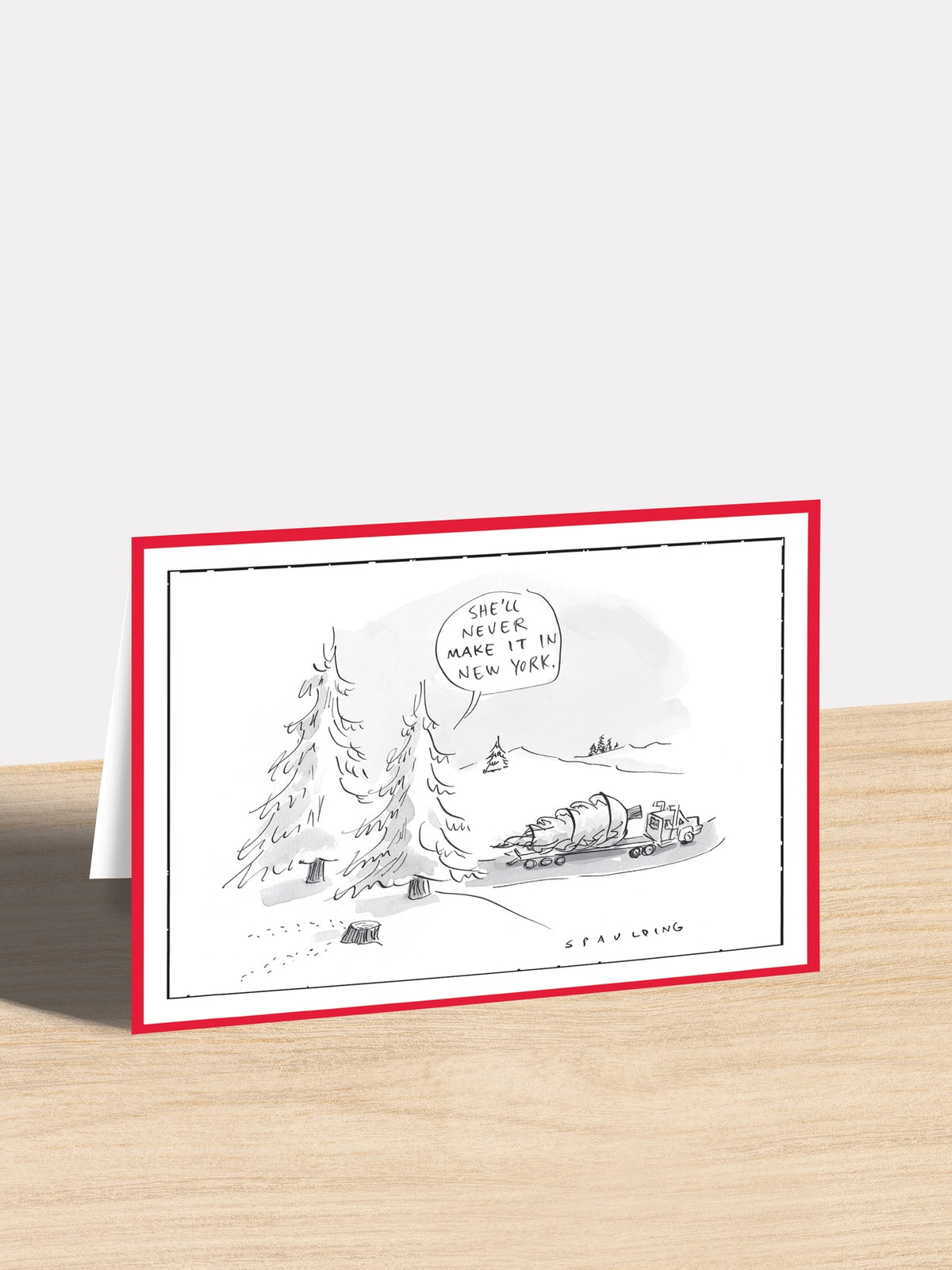 New Yorker Christmas Cartoon Note Card – NYC Tree