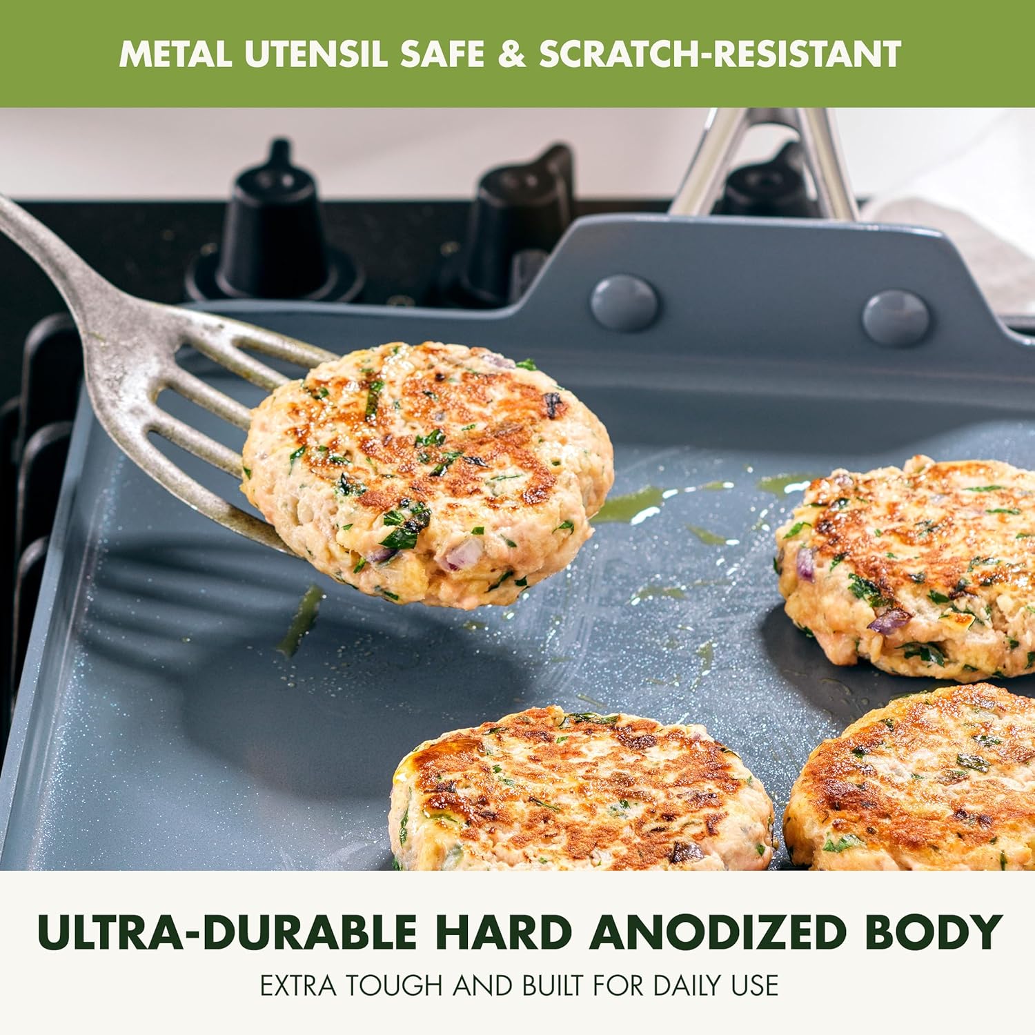 GreenPan Valencia Pro Hard Anodized Healthy Ceramic Nonstick Griddle Pan – 11"