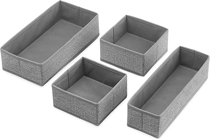 Crosshatch Gray Drawer Organizers – Set of 4