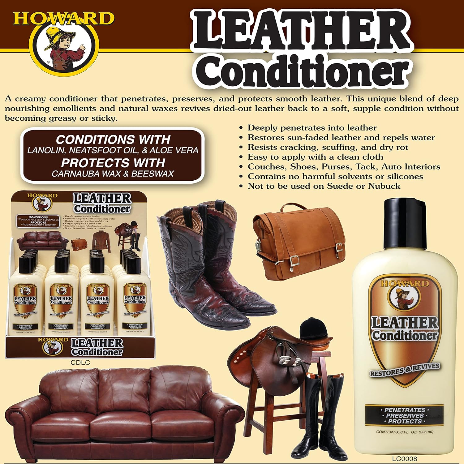 Howard Leather Conditioner – 8oz