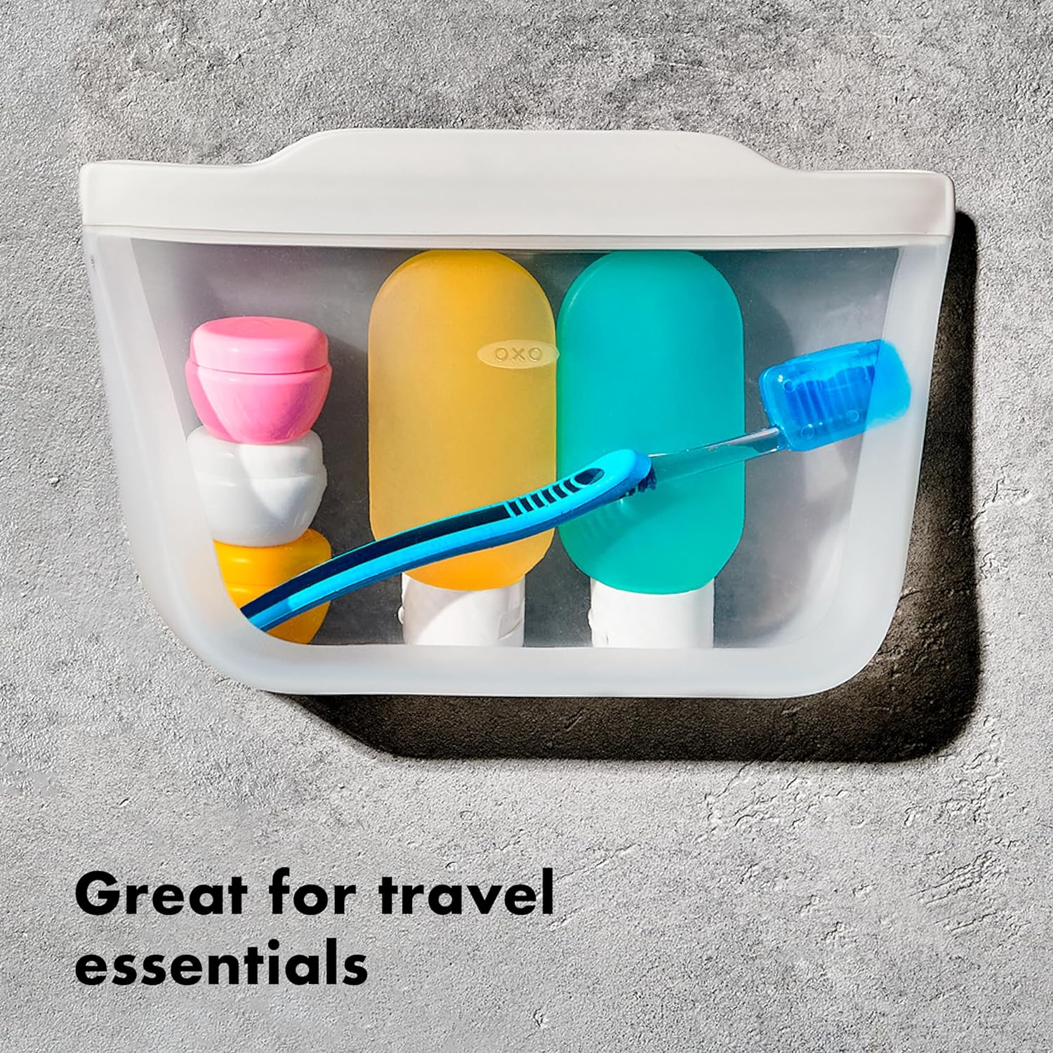 OXO Good Grips Stand-Up Silicone Reusable Snack Bag – 12 oz – Oat