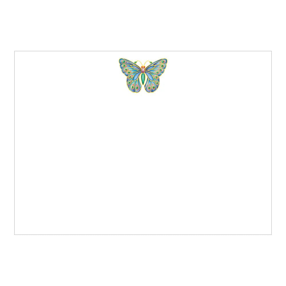Caspari Correspondence Cards – Jeweled Butterfly Foil – Set of 12