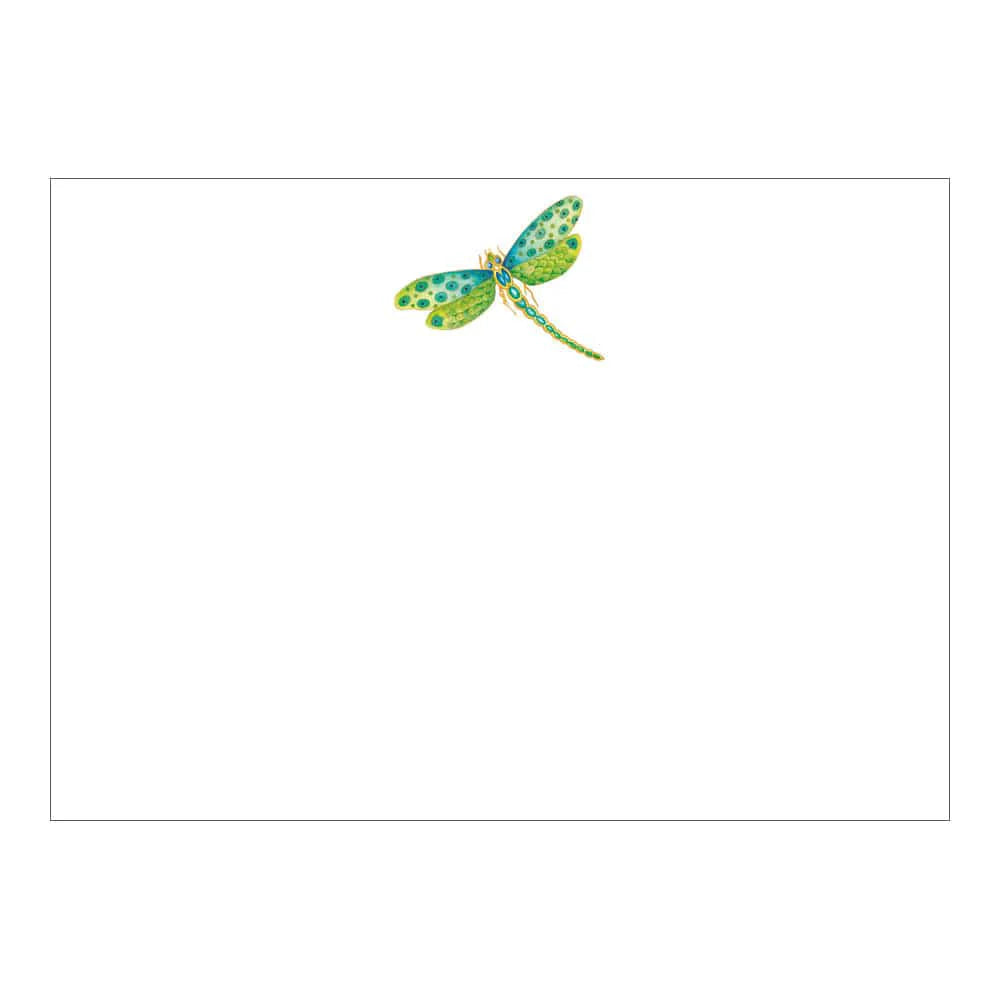 Caspari Correspondence Cards – Jeweled Dragonfly Foil – Set of 12