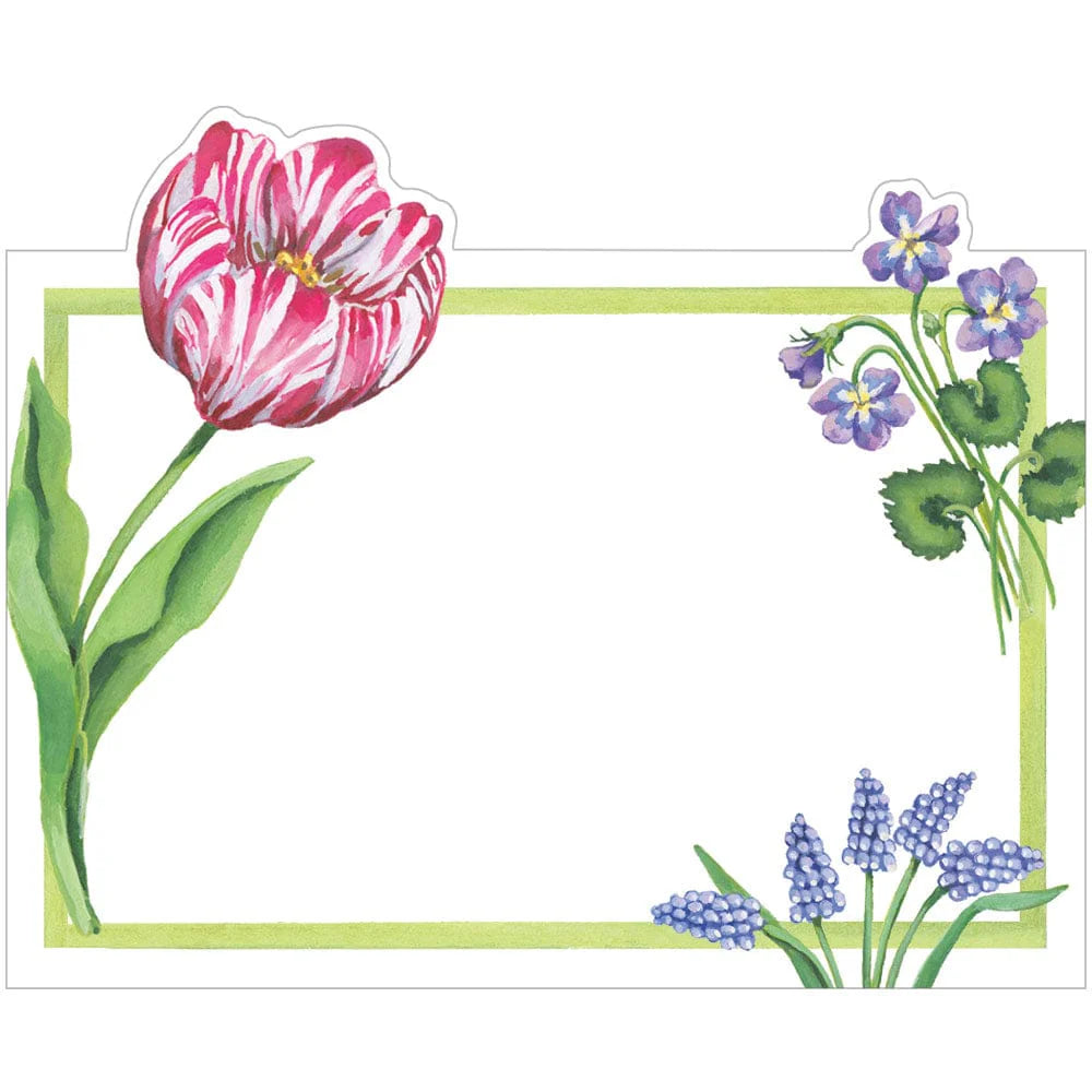 Caspari Floral Majolica Die-Cut Place Cards – 8pk