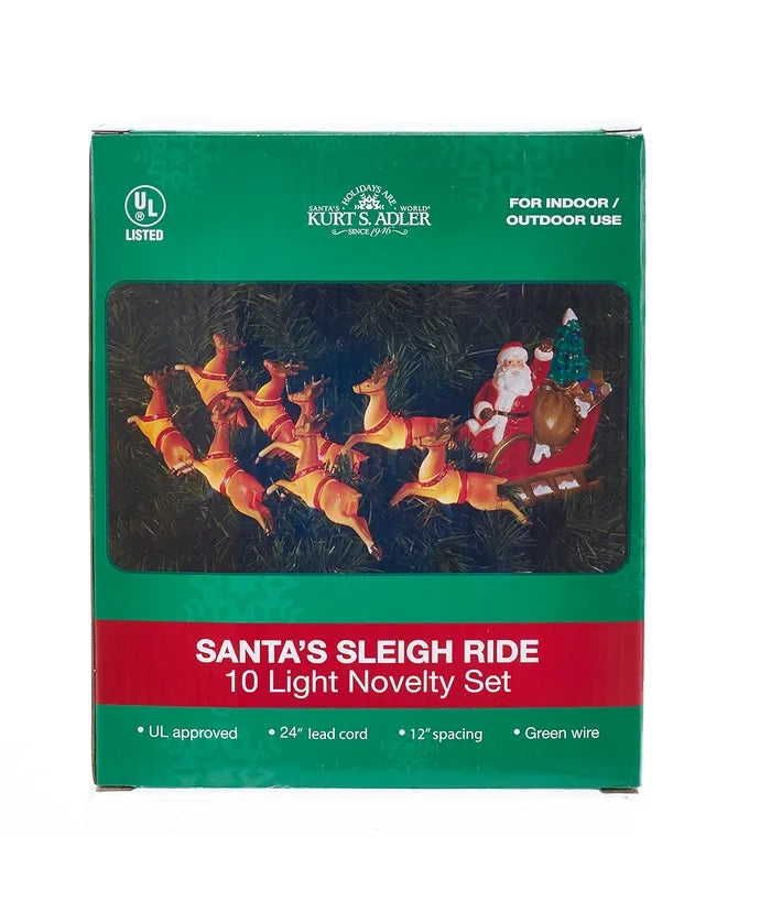 Santa Sleigh and Eight Reindeer Light Set
