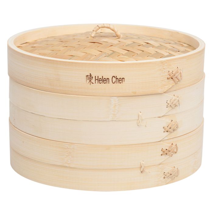 Helen's Asian Kitchen Bamboo Steamer with Lid – 10in