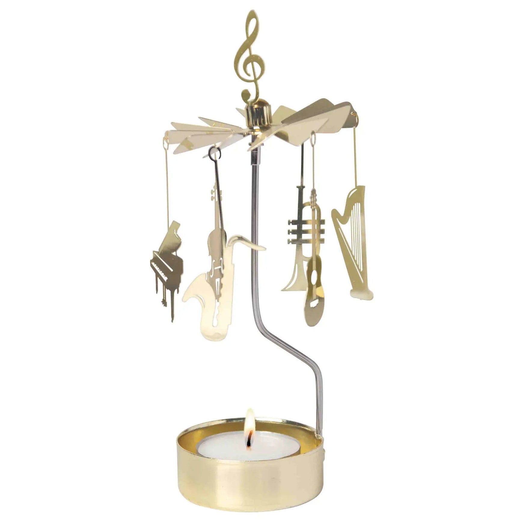 Talla Rotary Tealight Spinning Candle Holder – Music – 2.8" x 6.5"