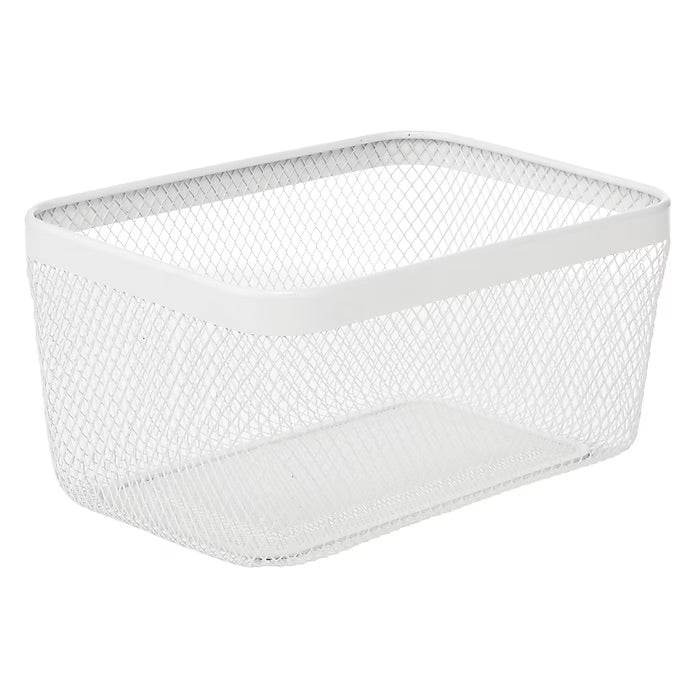 mDesign Wire Mesh Basket – White – 12” x 9” x 6"