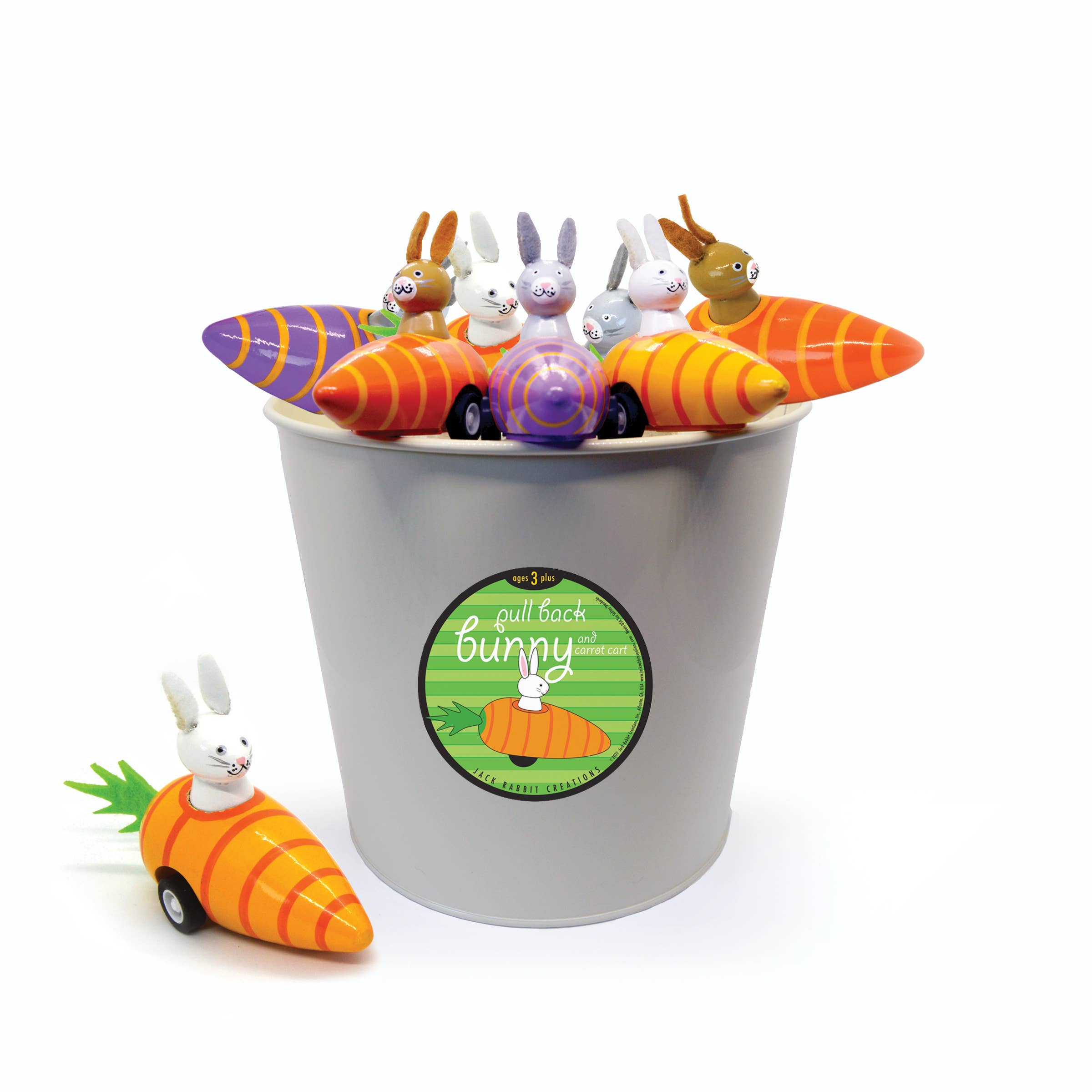 Carrot Bunnies - Pull Back Racers – Assorted Colors – Each Sold Separately