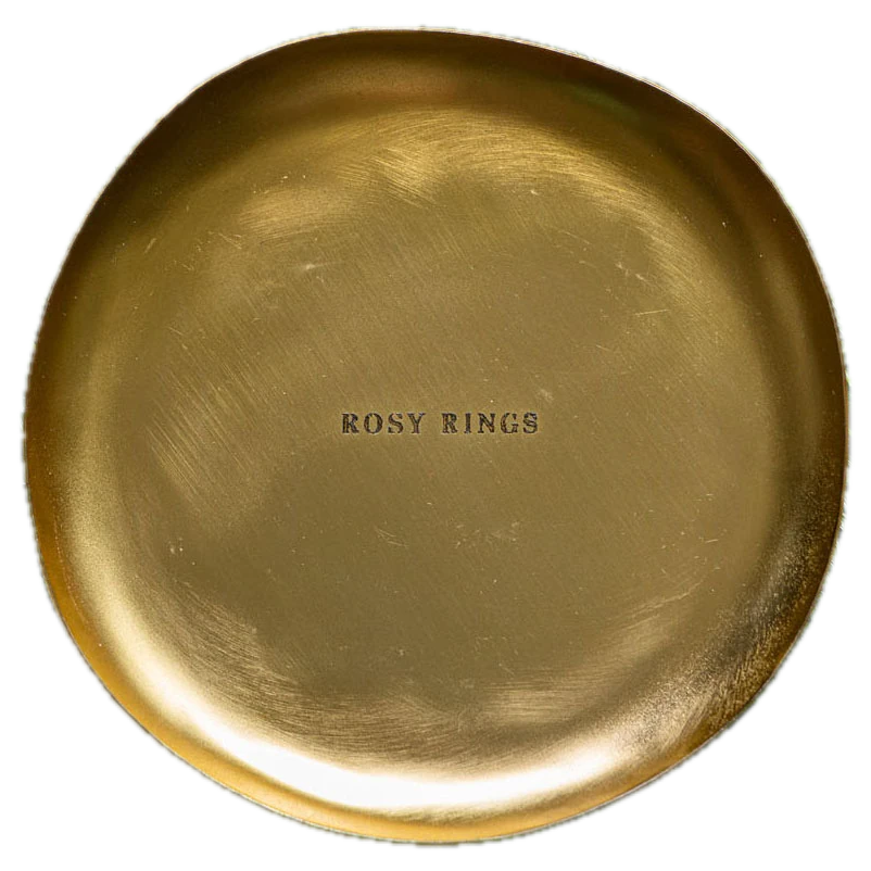 Rosy Rings Signature Gold Accent Botanical Candle Plate – 6"