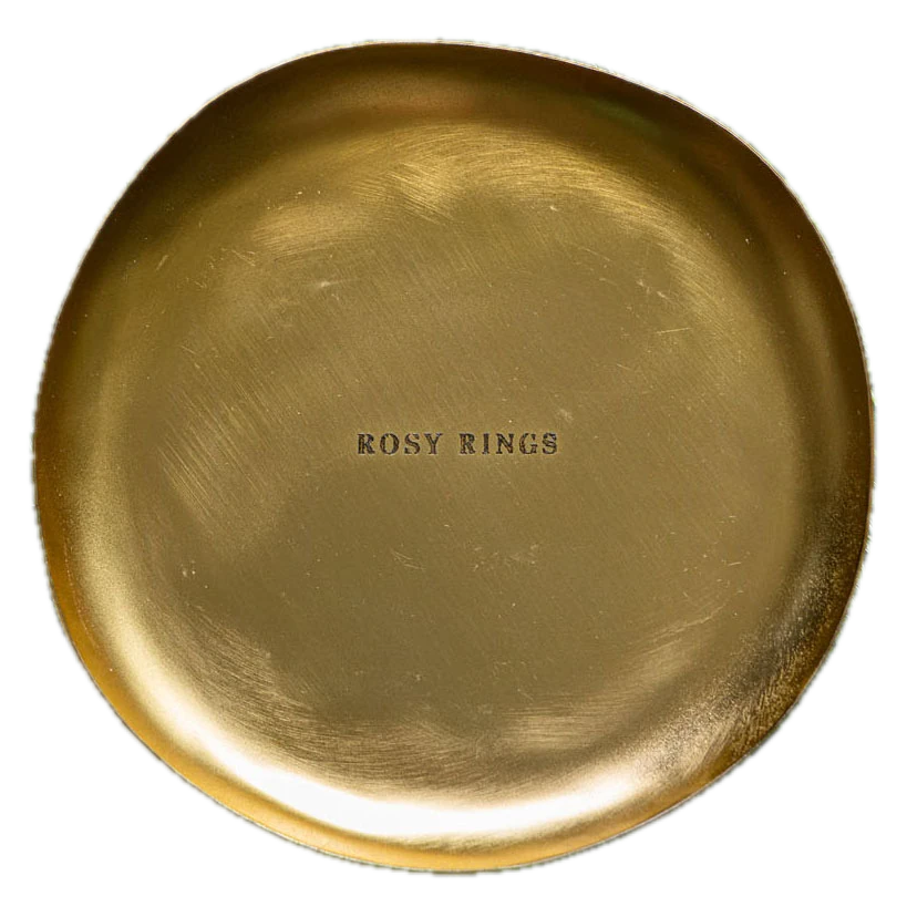 Rosy Rings Signature Gold Accent Botanical Candle Plate – 6"
