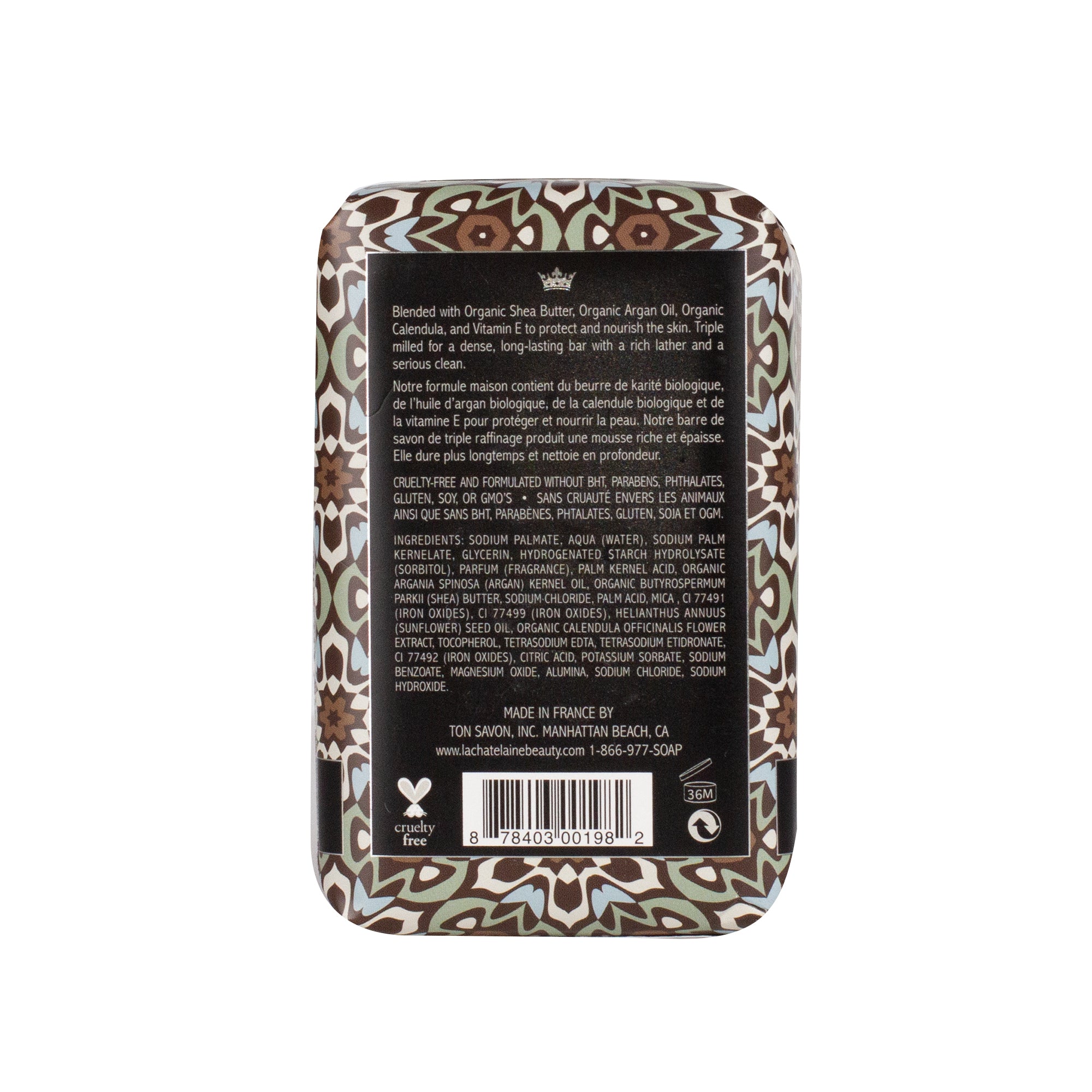 La Chatelaine Luxury Soap Bar – Bourbon Vanilla – 8.8oz