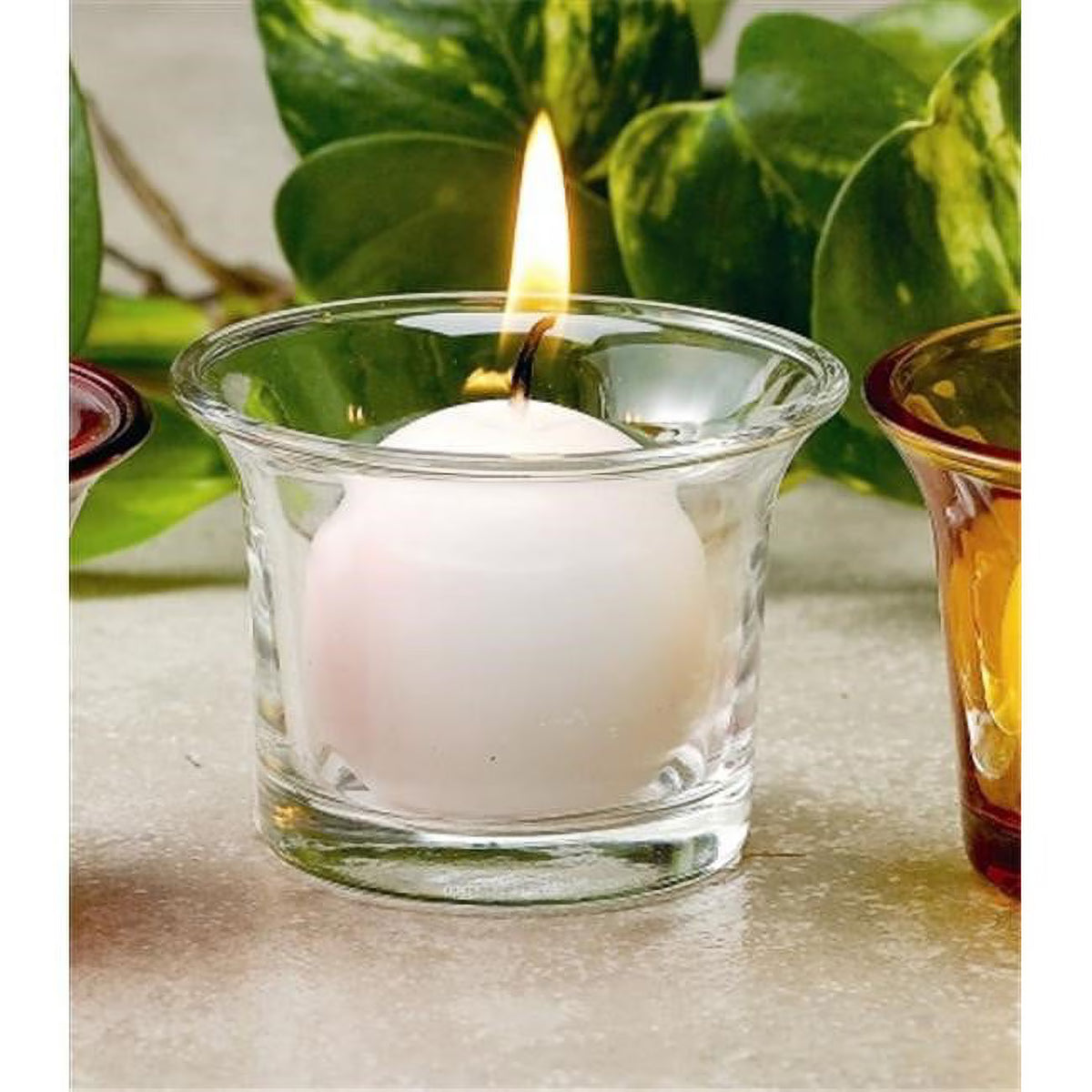 Oyster Glass Votive Candle Holder – 2" x 2"