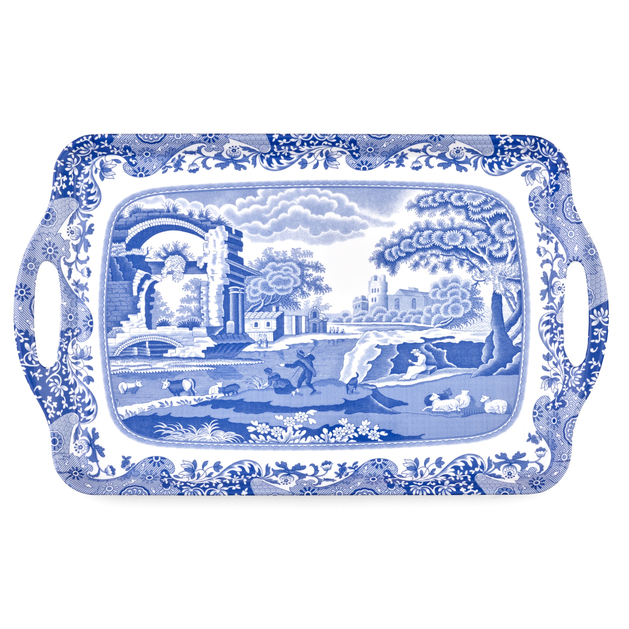 Pimpernel Spode Blue Italian Large Handled Tray – 19.25 x 11.5"