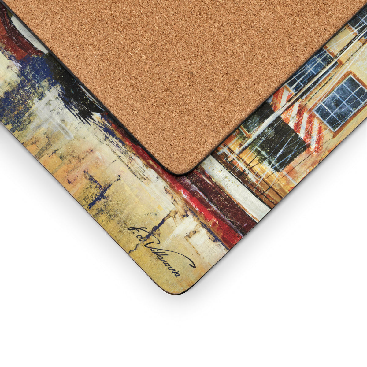Boat Scene Cork Bottom Hard Placemats – Set of 4