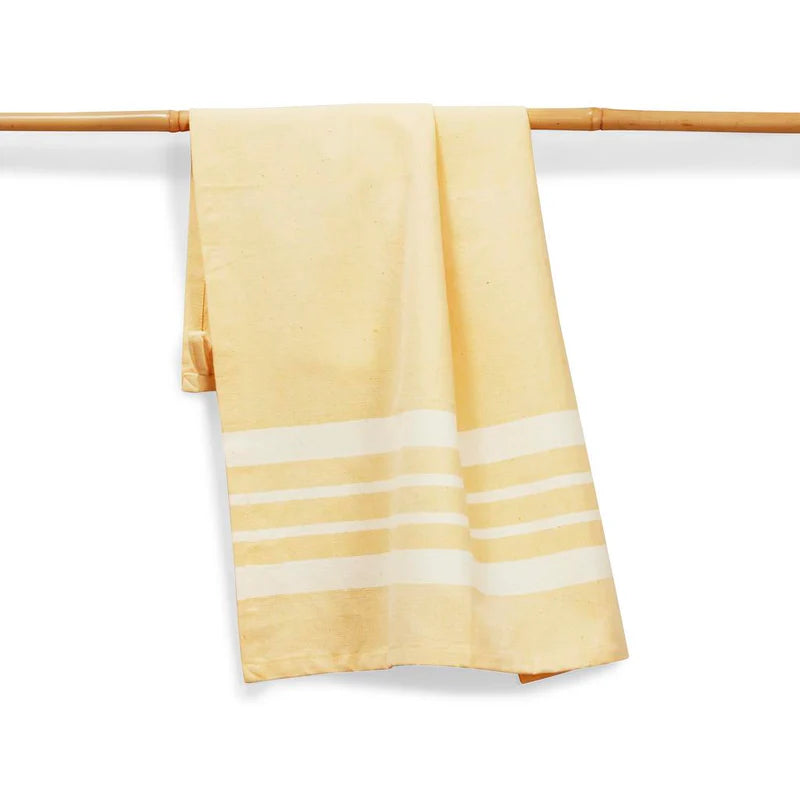 Sustainable Threads Cotton Handwoven Kitchen Towel – Butter – 27" x 19"