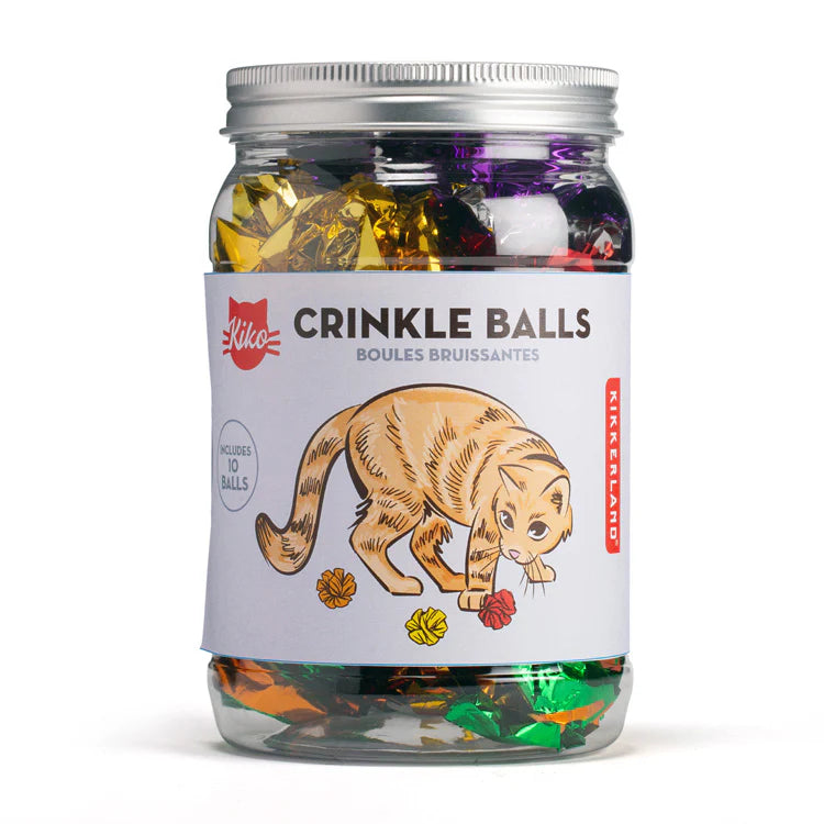 Kiko Crinkle Balls Cat Toy – Jar of 10