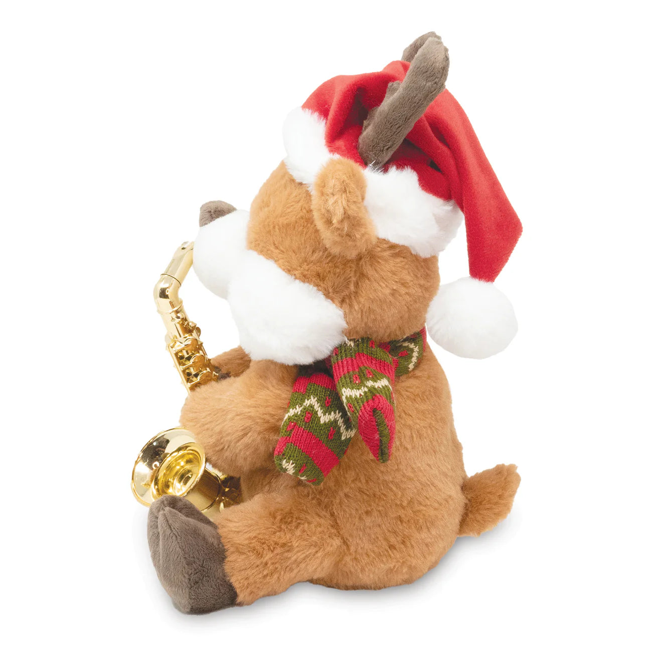 Cuddle Barn Merry Saxmas Sterling Musical Light-Up With Motion Plush Toy – 10"