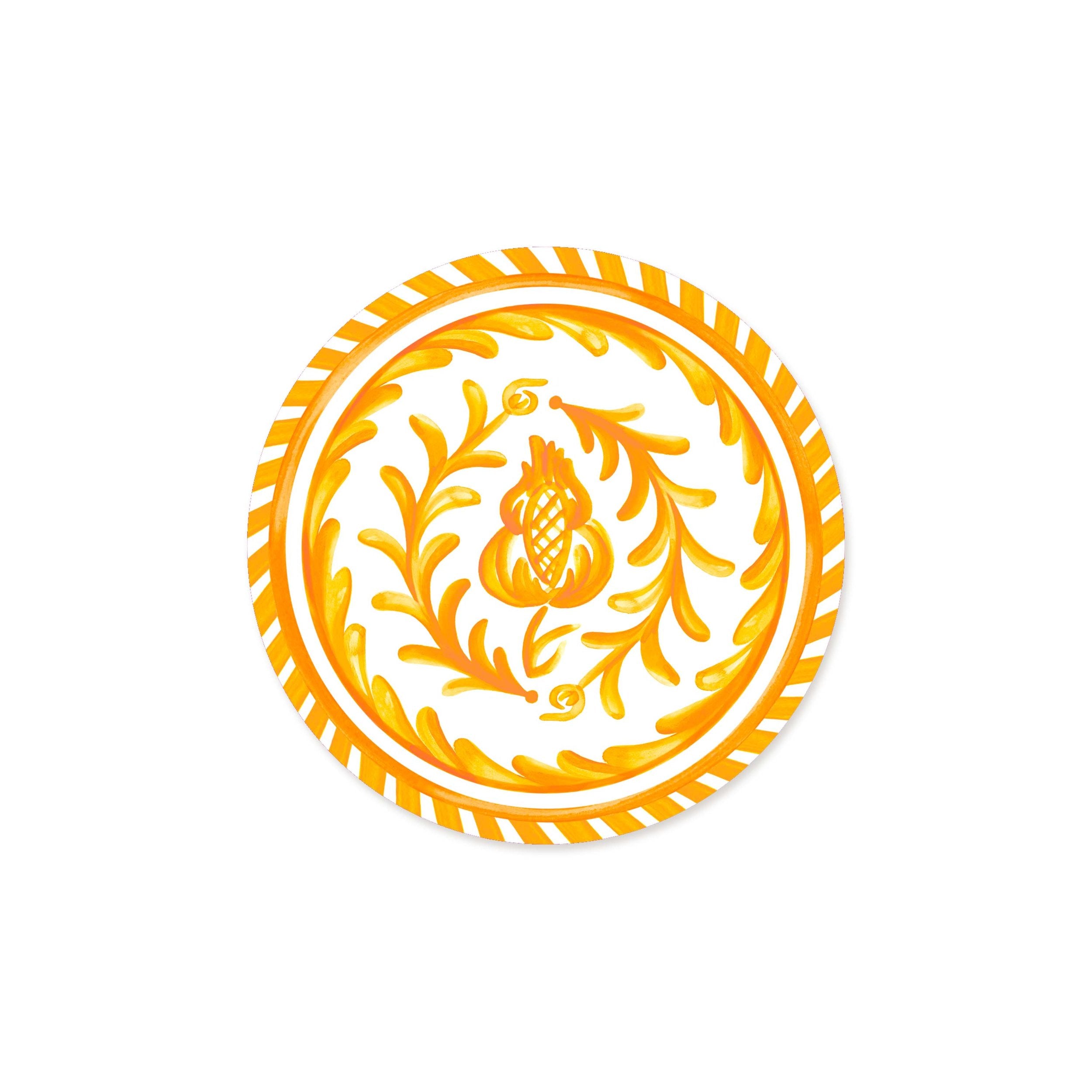 Le Cadeaux Double-Sided Paper Coasters – Sicily Orange – Pack of 20