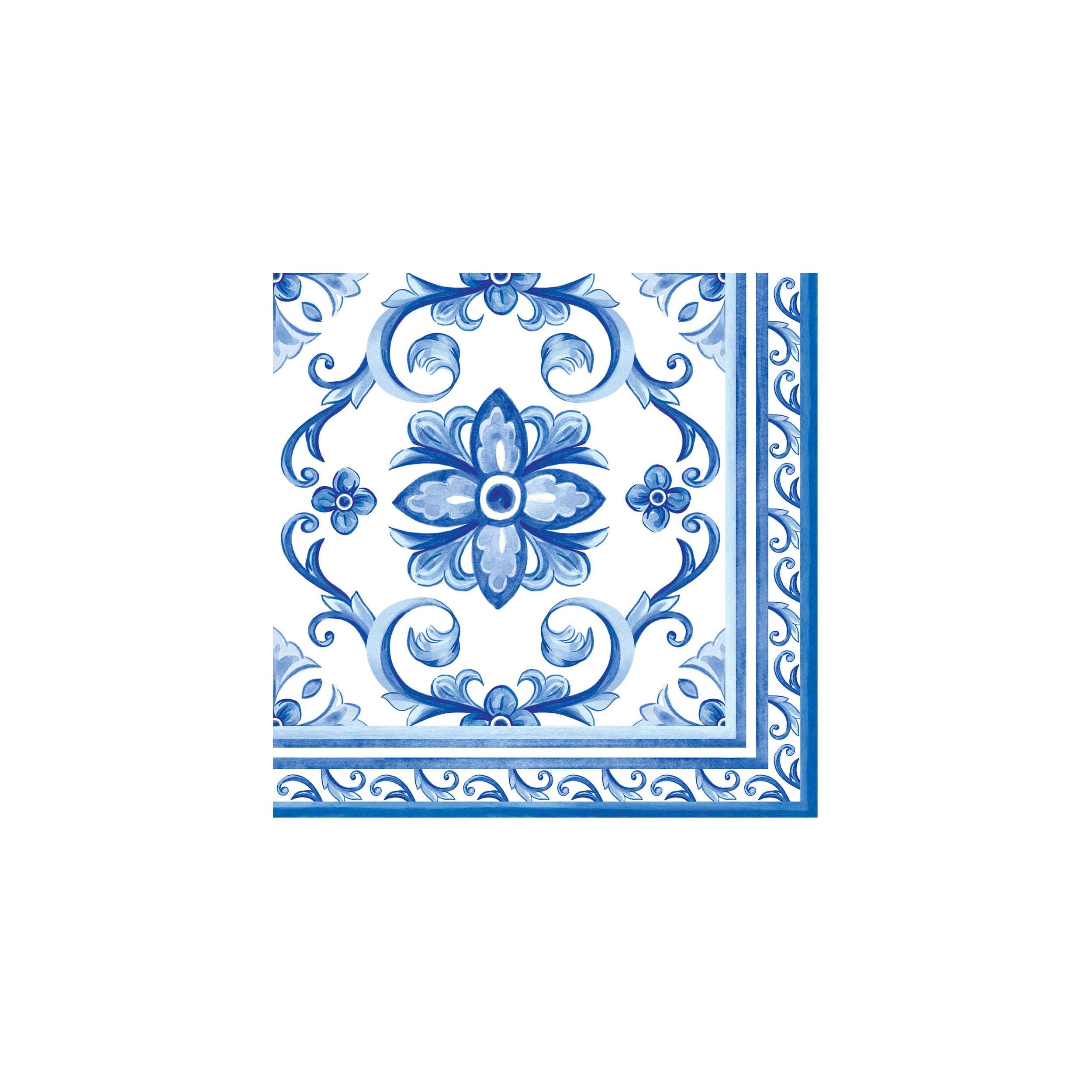 Le Cadeaux Mallorca Gift Set - 20 Cocktail Napkins With Laguiole Mini Cheese Knife