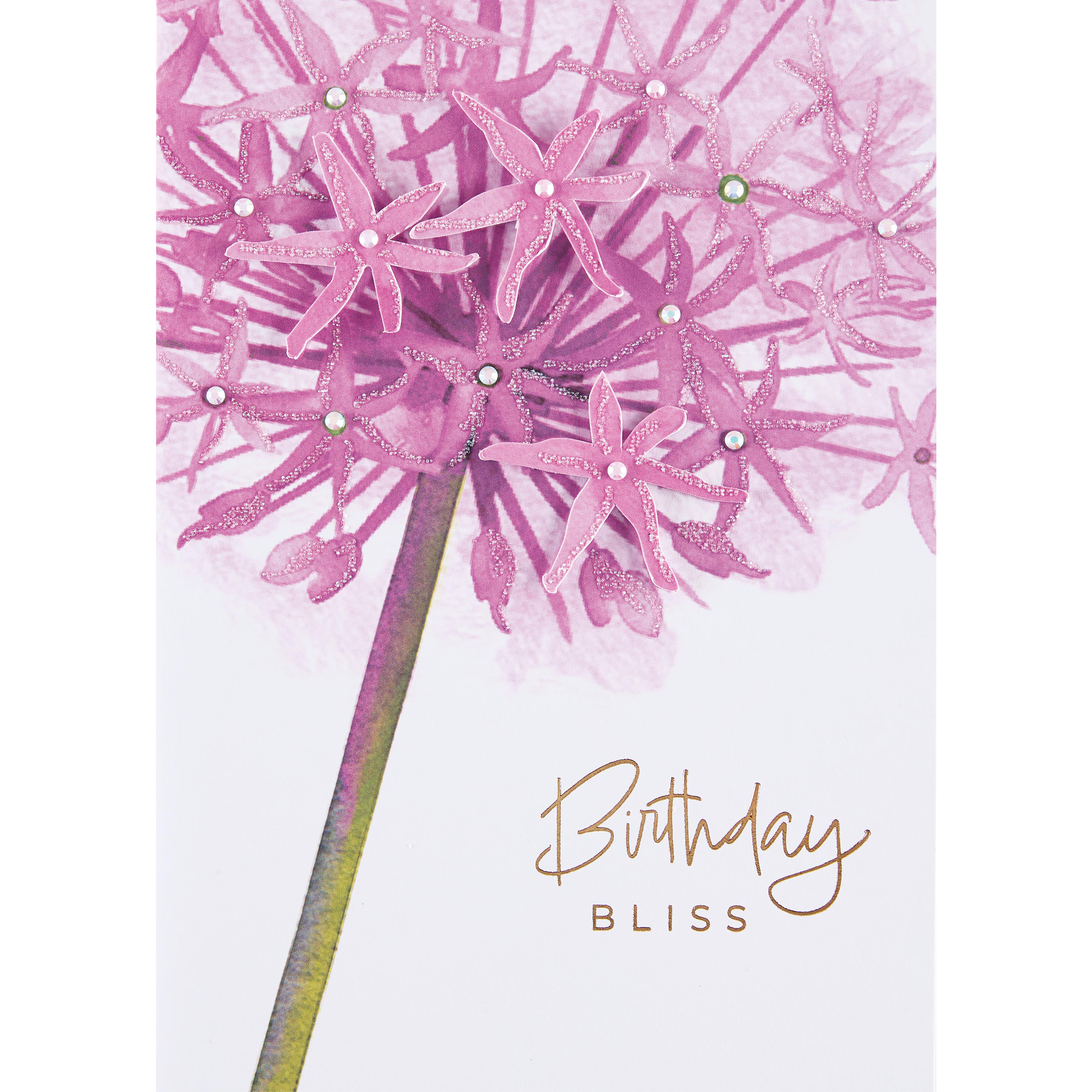 Design Design Handcrafted Birthday Card – Allium – 1 Card & 1 Envelope