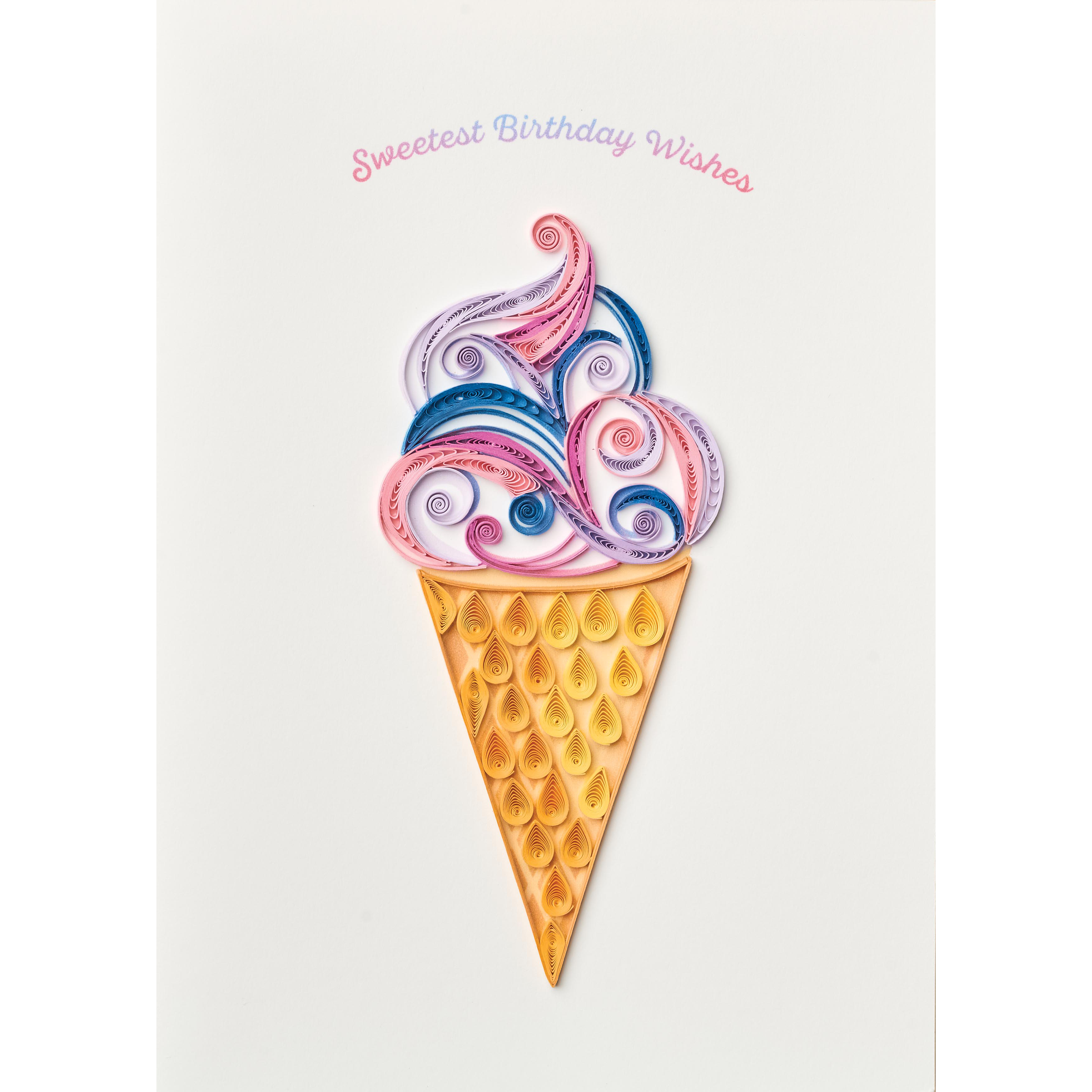 Design Design Handcrafted Birthday Card – Triple Scoop Joy – 1 Card & 1 Envelope