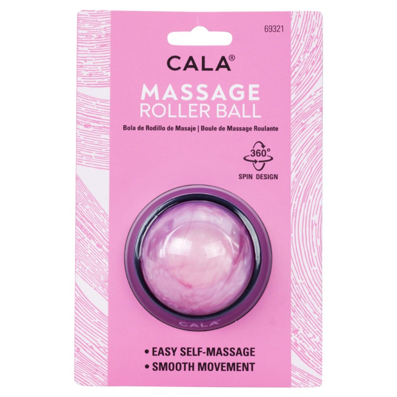 Hand Held Massage Roller Ball - Pink