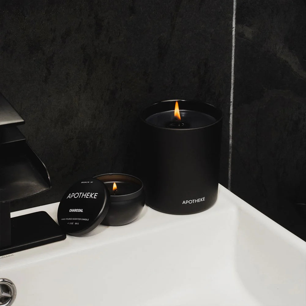 Apotheke Mini Candle Tin – Charcoal – 2oz