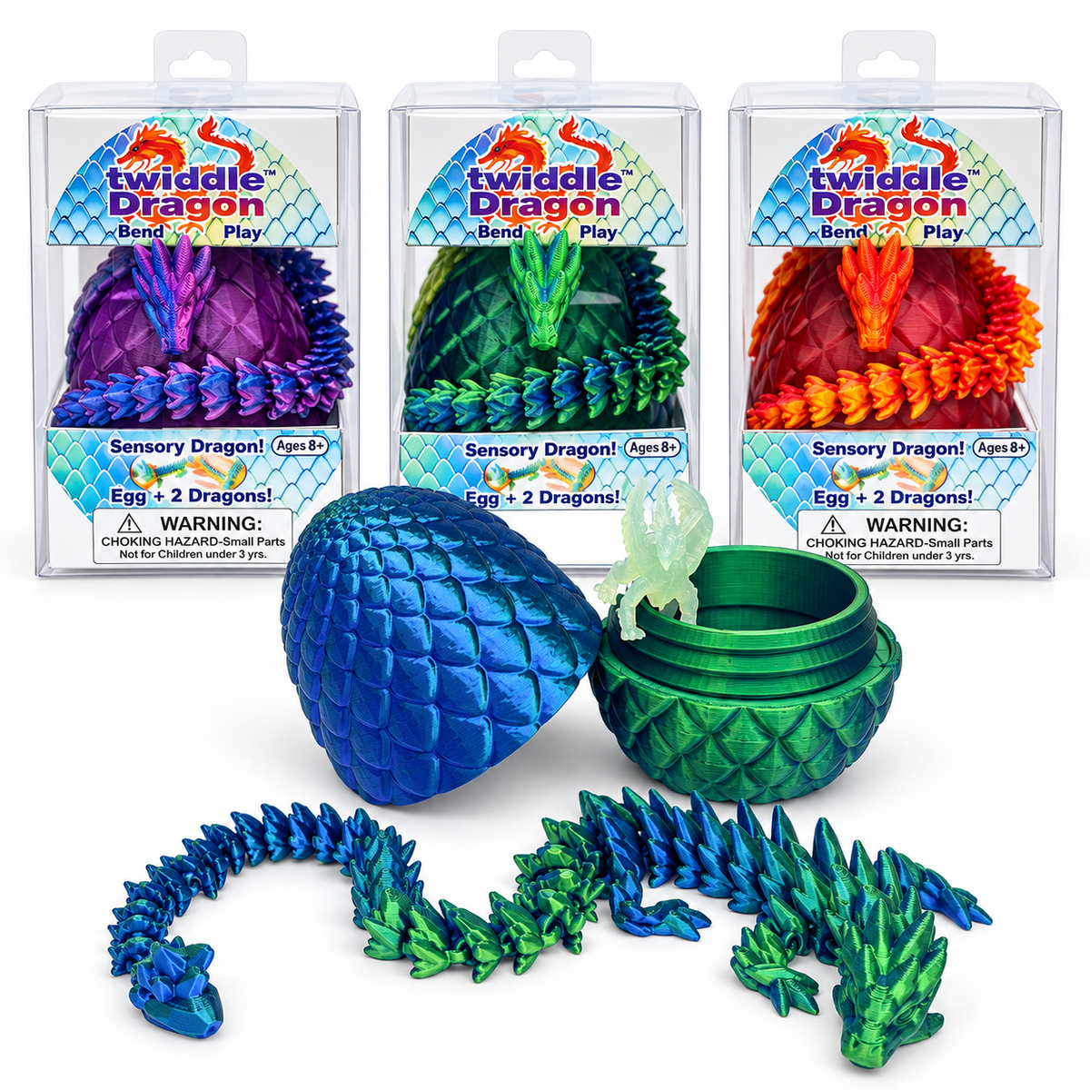 Zorbitz Twiddle Dragon Egg Fidget Toy – Assorted Colors – Each Sold Separately